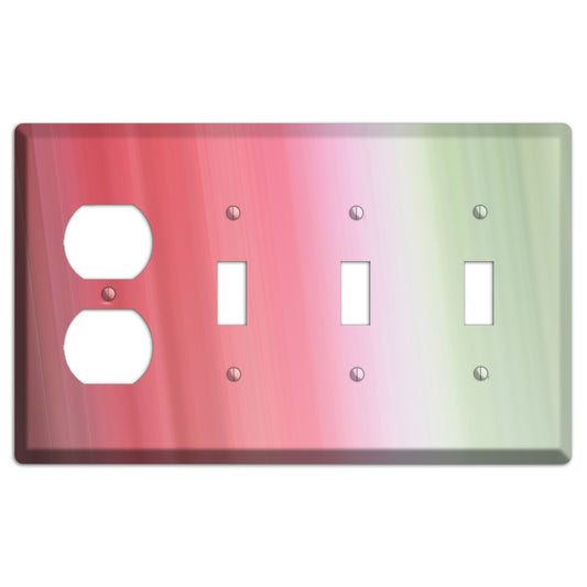 Coral Pink Ray of Light Duplex / 3 Toggle Wallplate