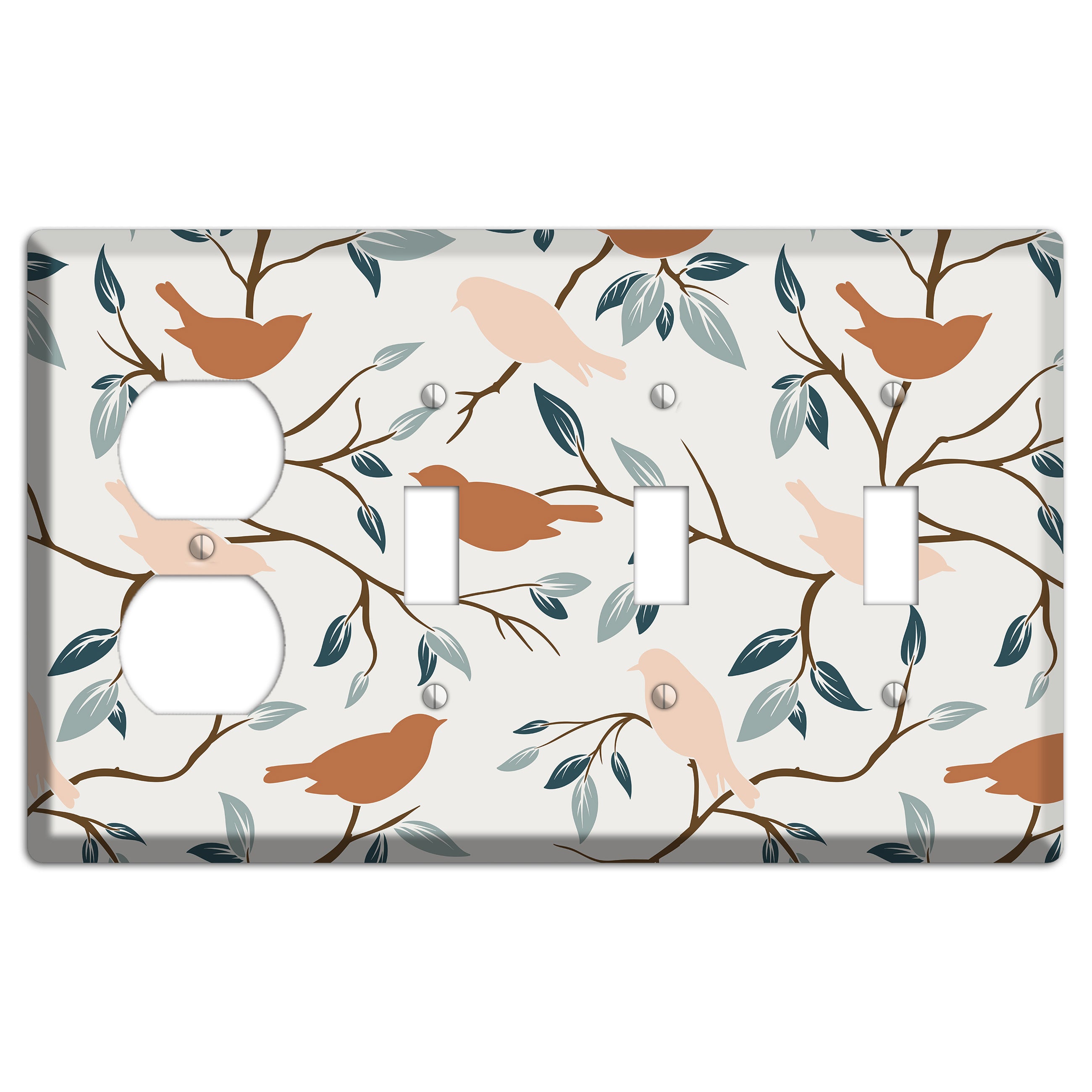 Bird Branch 1 Duplex / 3 Toggle Wallplate