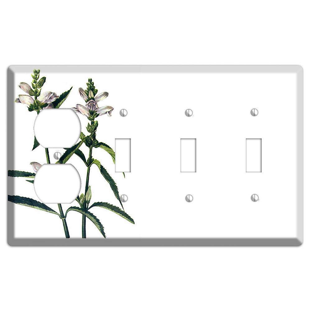Chelone Glabra Duplex / 3 Toggle Wallplate