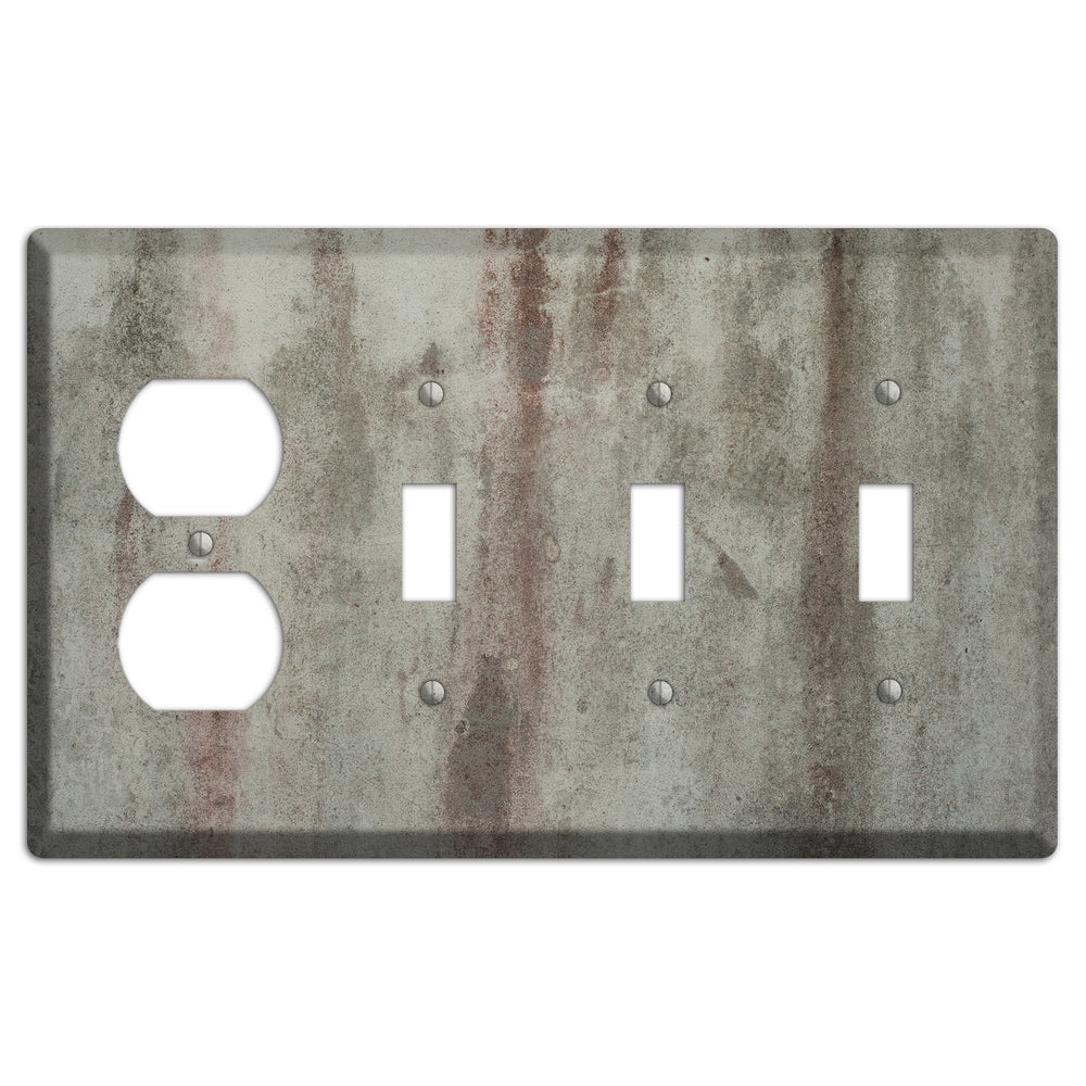 Old Concrete 15 Duplex / 3 Toggle Wallplate