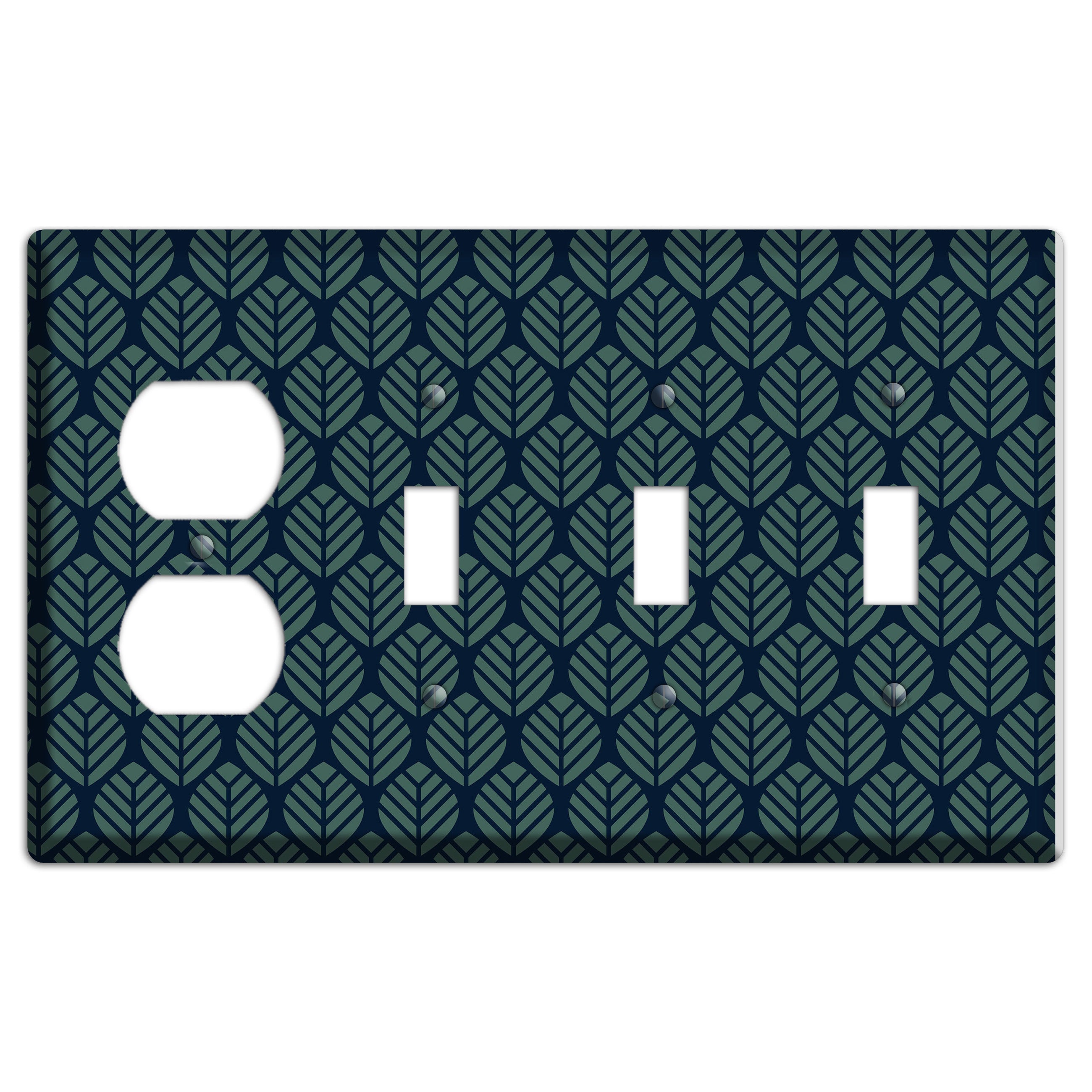 Leaves Style T Duplex / 3 Toggle Wallplate
