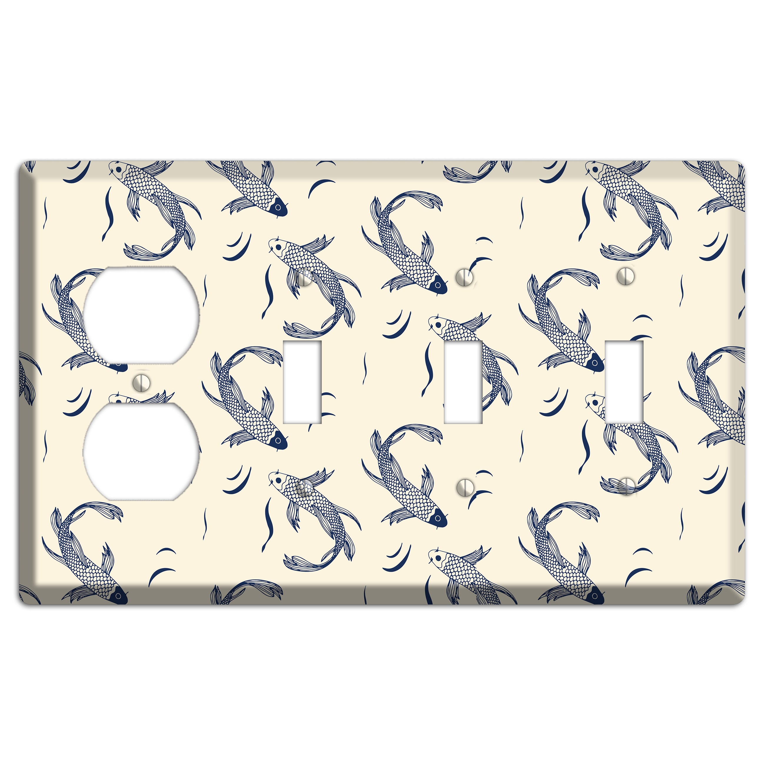 Koi Pond 1 Duplex / 3 Toggle Wallplate