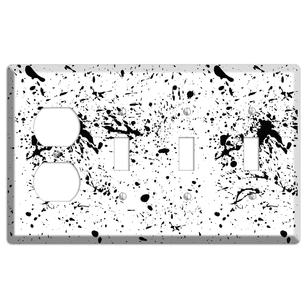 Ink Splash 4 Duplex / 3 Toggle Wallplate