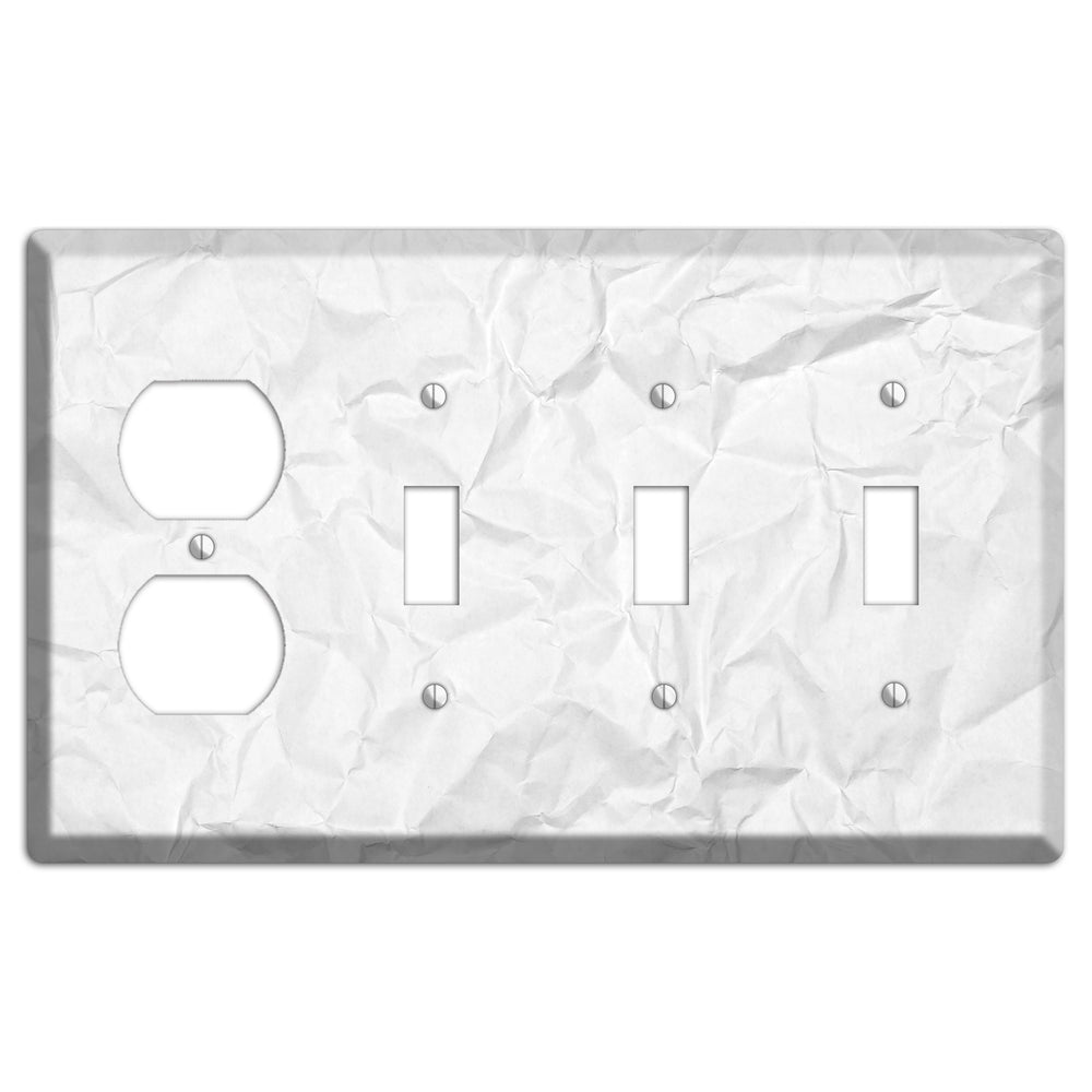 Concrete Crinkled Paper Duplex / 3 Toggle Wallplate