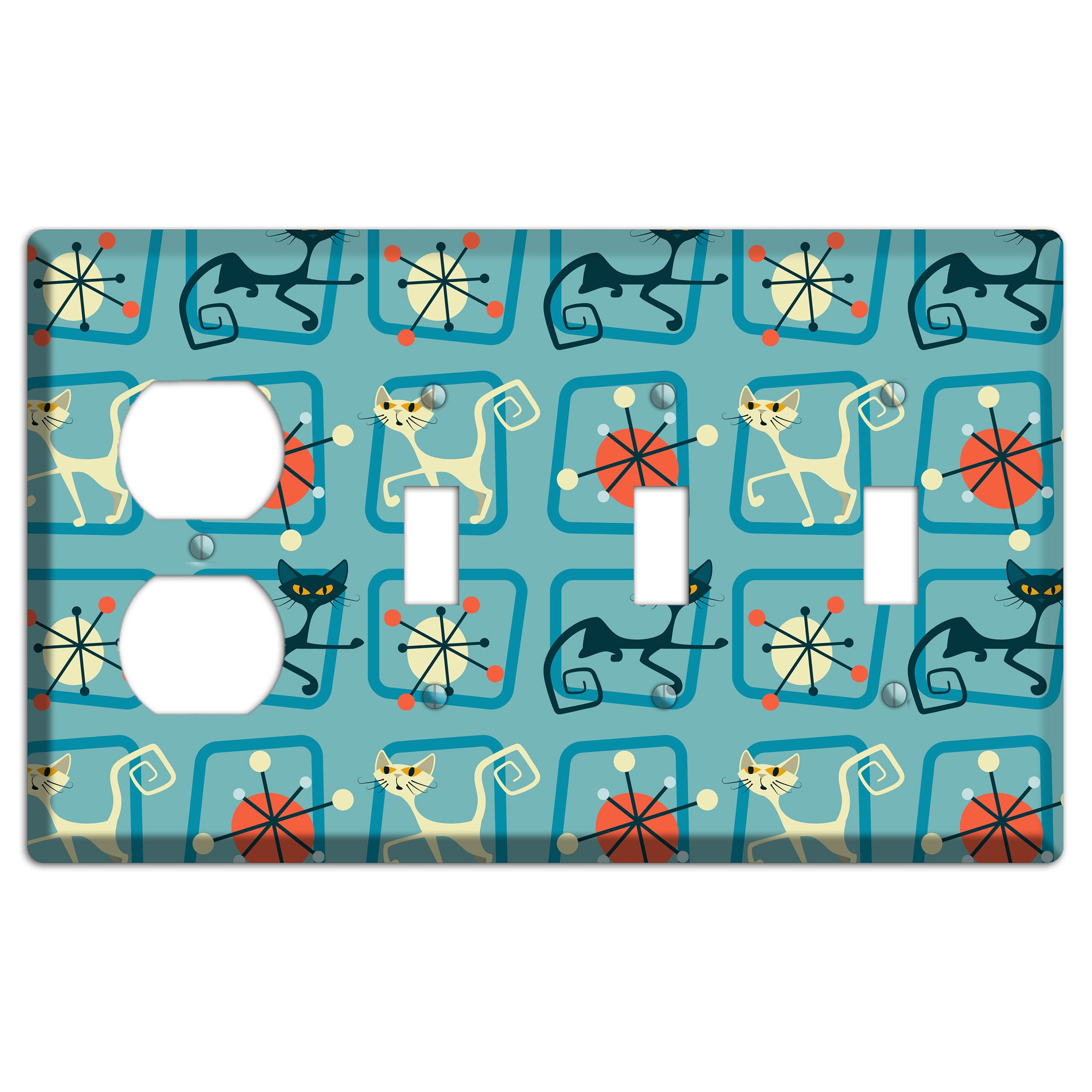 Relaxing Kitties Duplex / 3 Toggle Wallplate