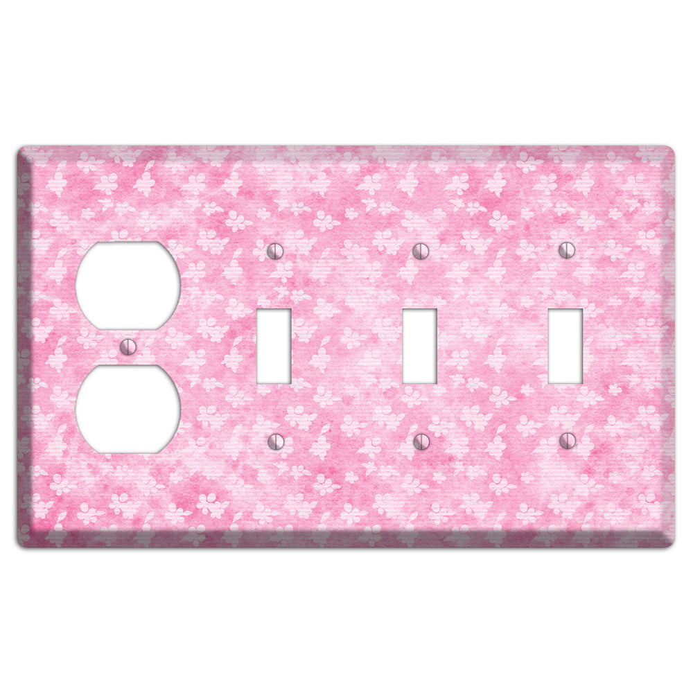 Cupid Pink Texture Duplex / 3 Toggle Wallplate