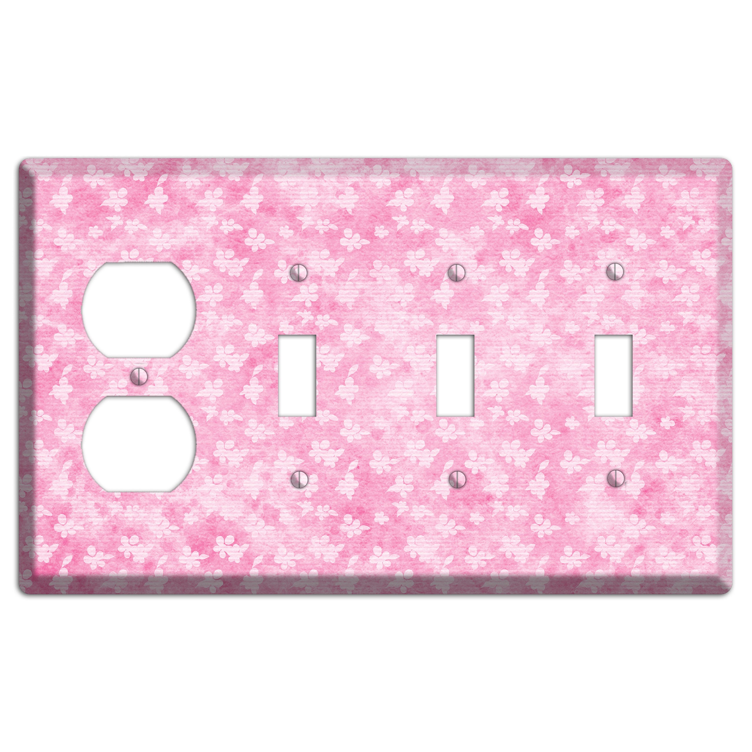Cupid Pink Texture Duplex / 3 Toggle Wallplate