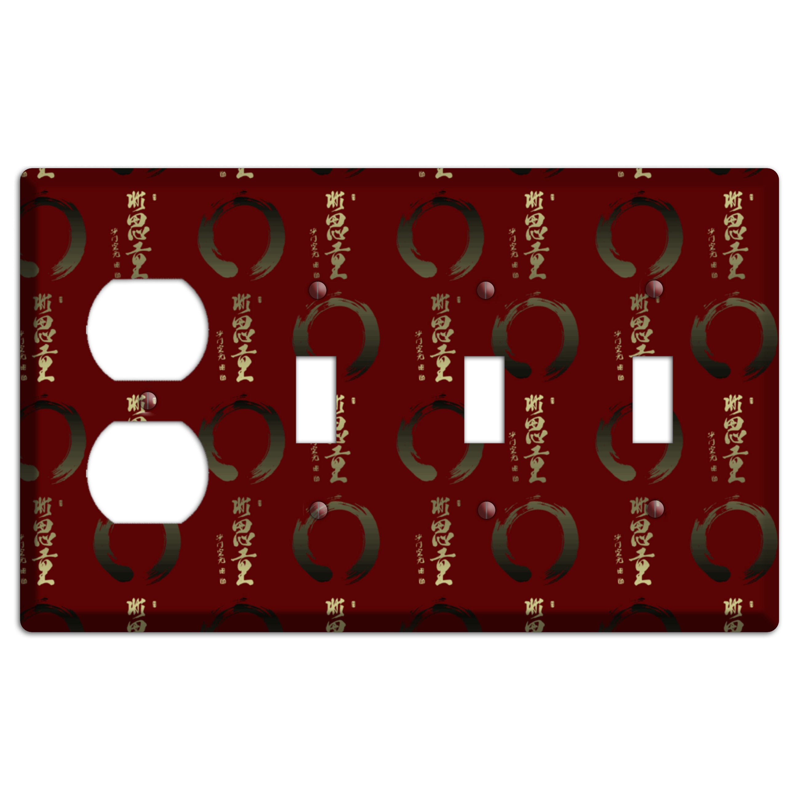 Asian Text Duplex / 3 Toggle Wallplate