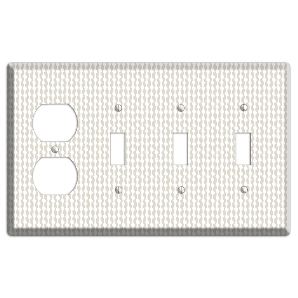Simple Scandanavian Style C Duplex / 3 Toggle Wallplate