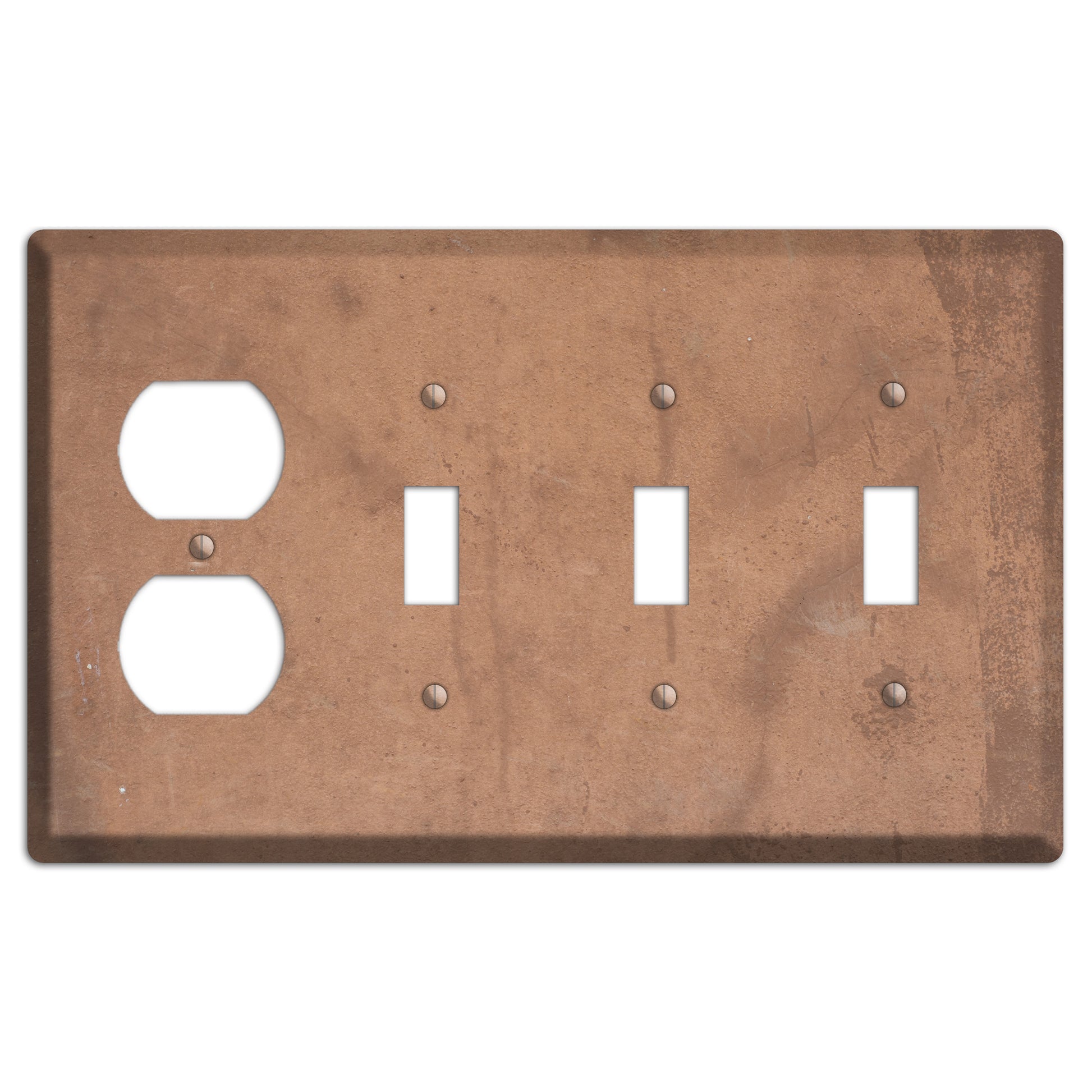 Light Brown Concrete Duplex / 3 Toggle Wallplate