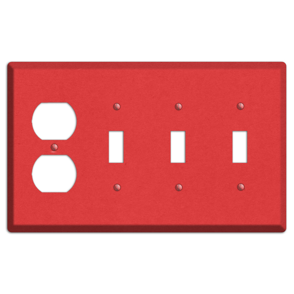 Flamingo Kraft Duplex / 3 Toggle Wallplate