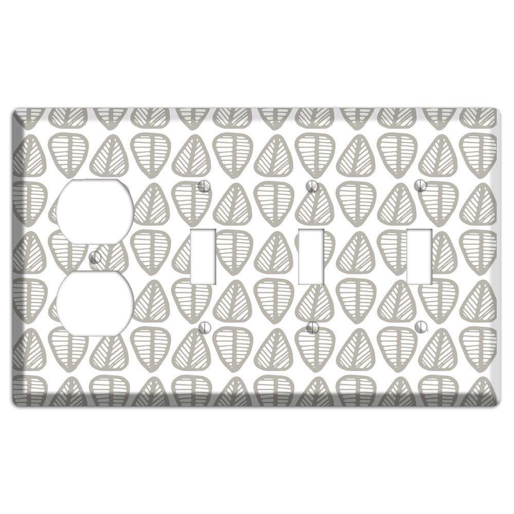 Simple Scandanavian Style B Duplex / 3 Toggle Wallplate