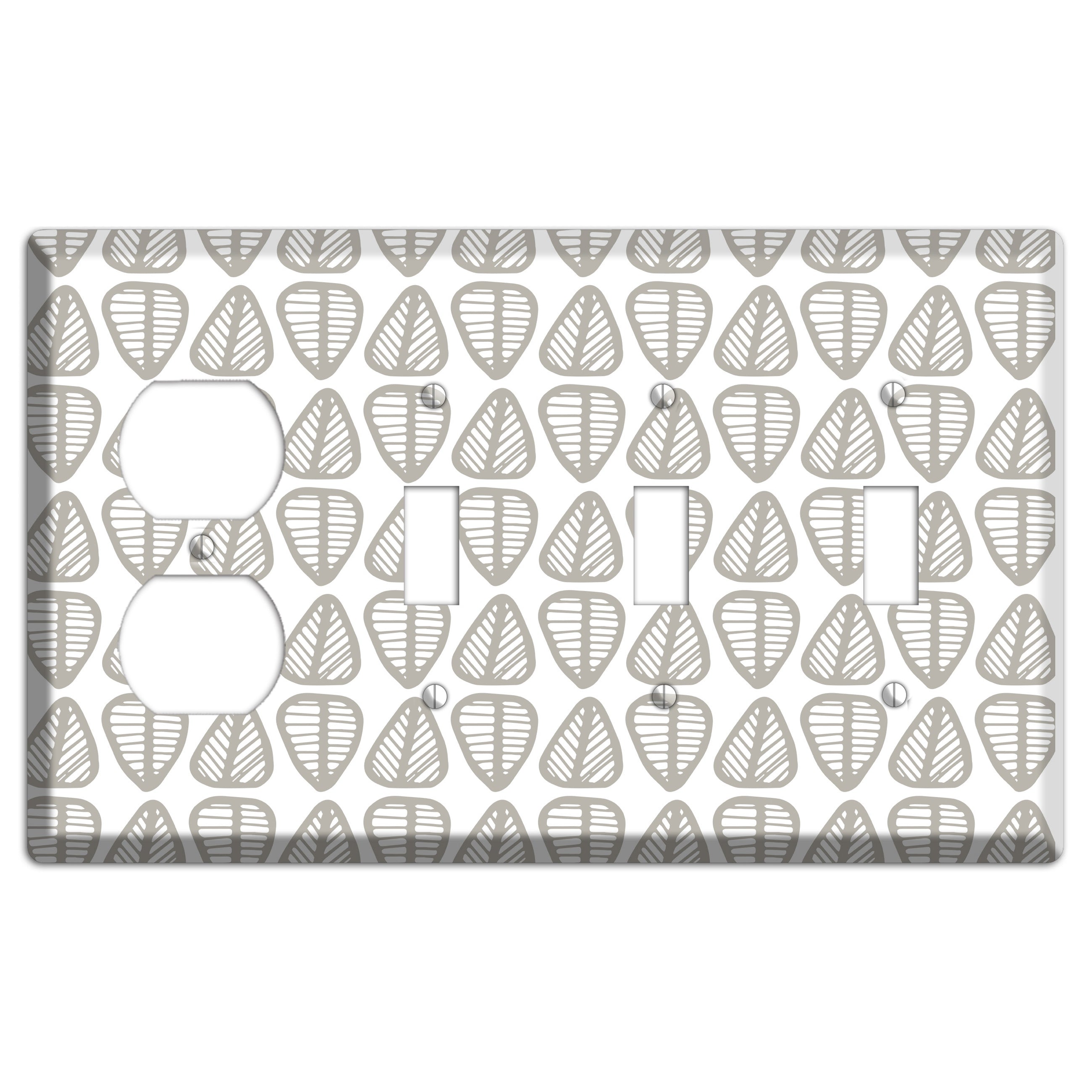 Simple Scandanavian Style B Duplex / 3 Toggle Wallplate