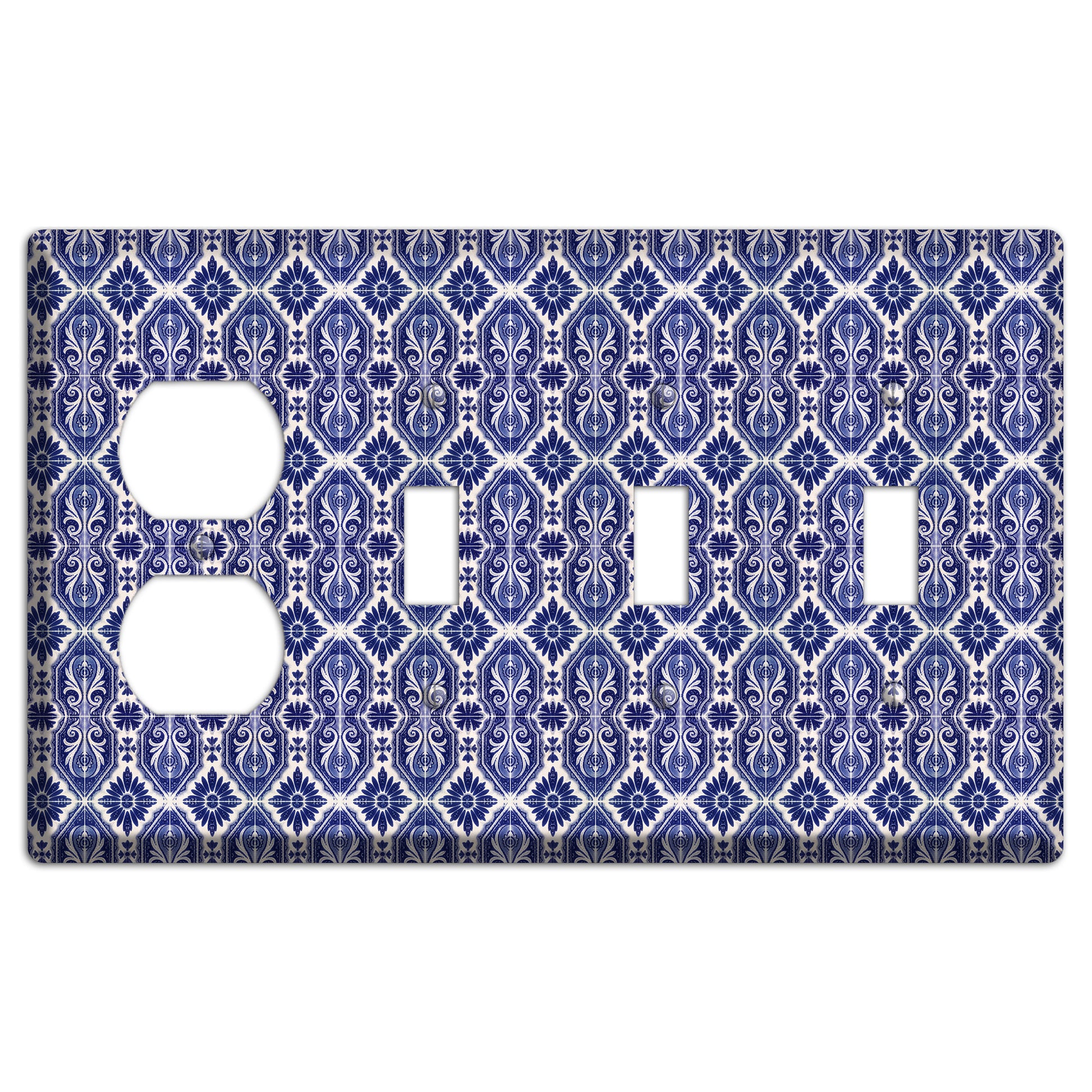 Tavira Tiles 8 Duplex / 3 Toggle Wallplate