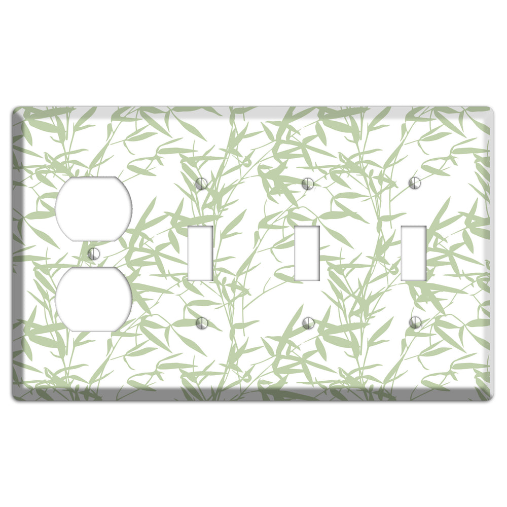 Leaves Style P Duplex / 3 Toggle Wallplate
