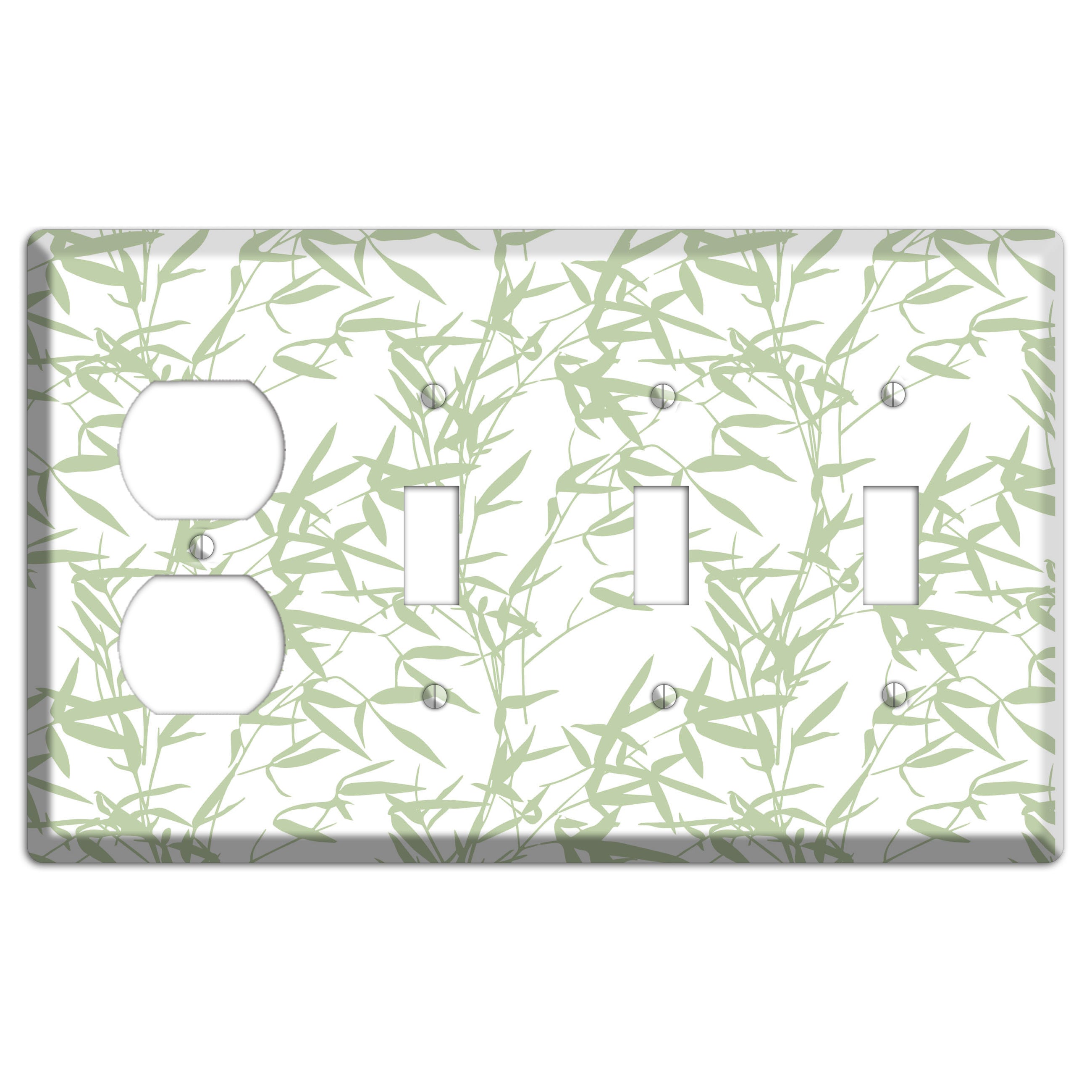 Leaves Style P Duplex / 3 Toggle Wallplate