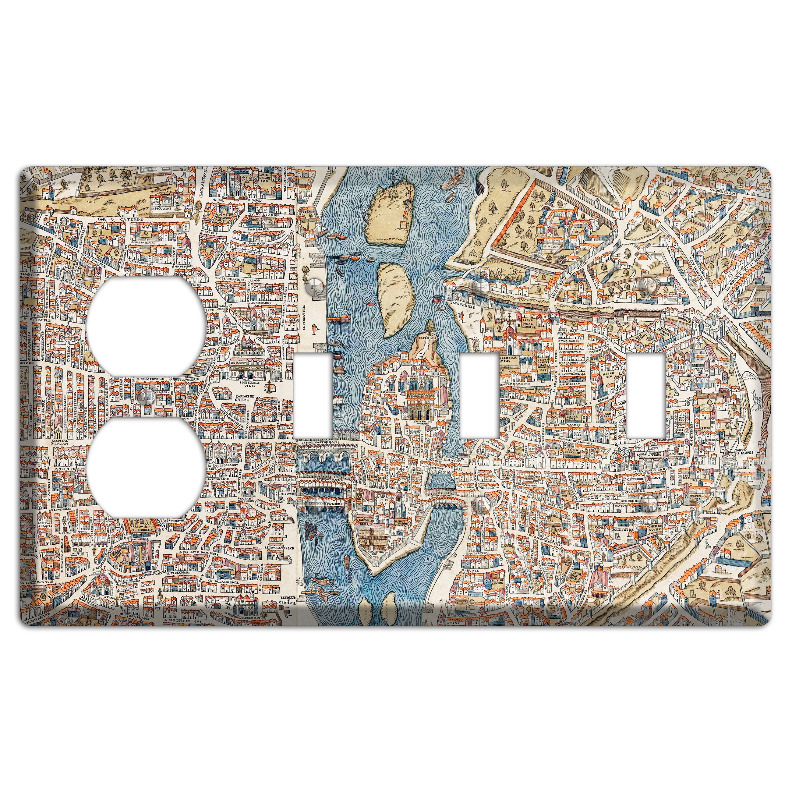 Aerial View Duplex / 3 Toggle Wallplate