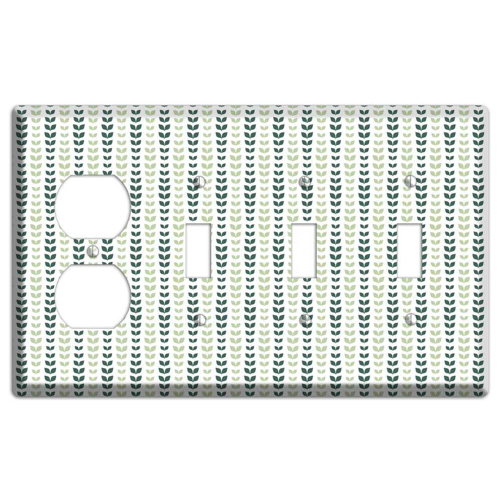 Leaves Style X Duplex / 3 Toggle Wallplate