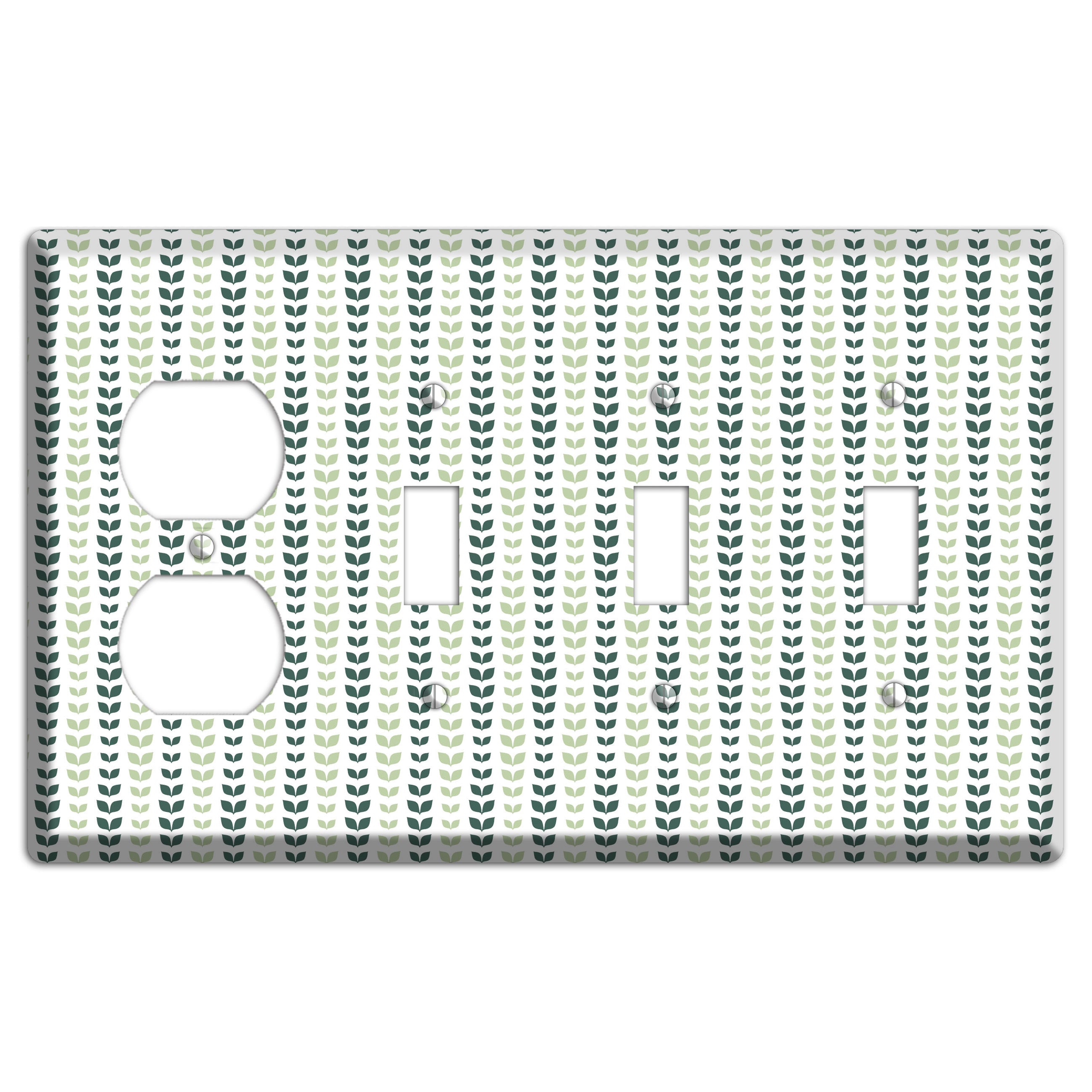 Leaves Style X Duplex / 3 Toggle Wallplate