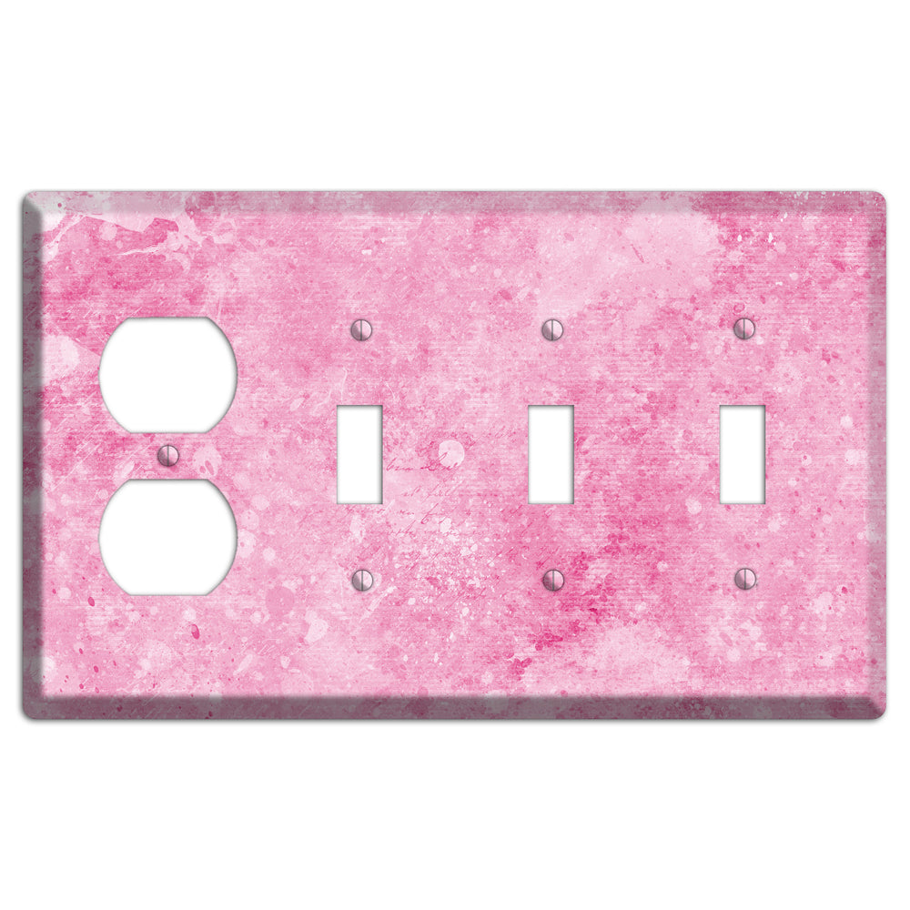 Wewak Pink Texture Duplex / 3 Toggle Wallplate