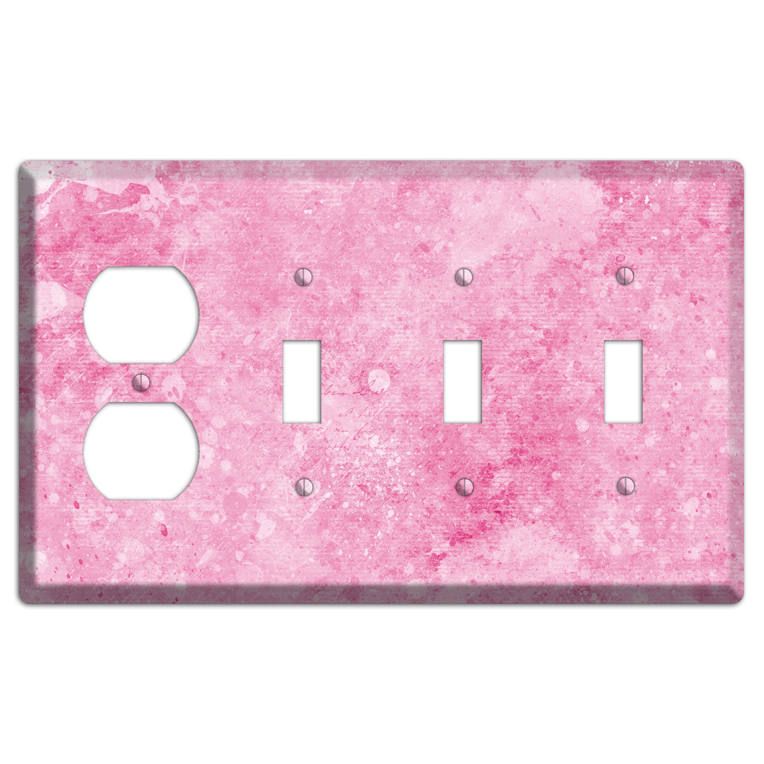 Wewak Pink Texture Duplex / 3 Toggle Wallplate
