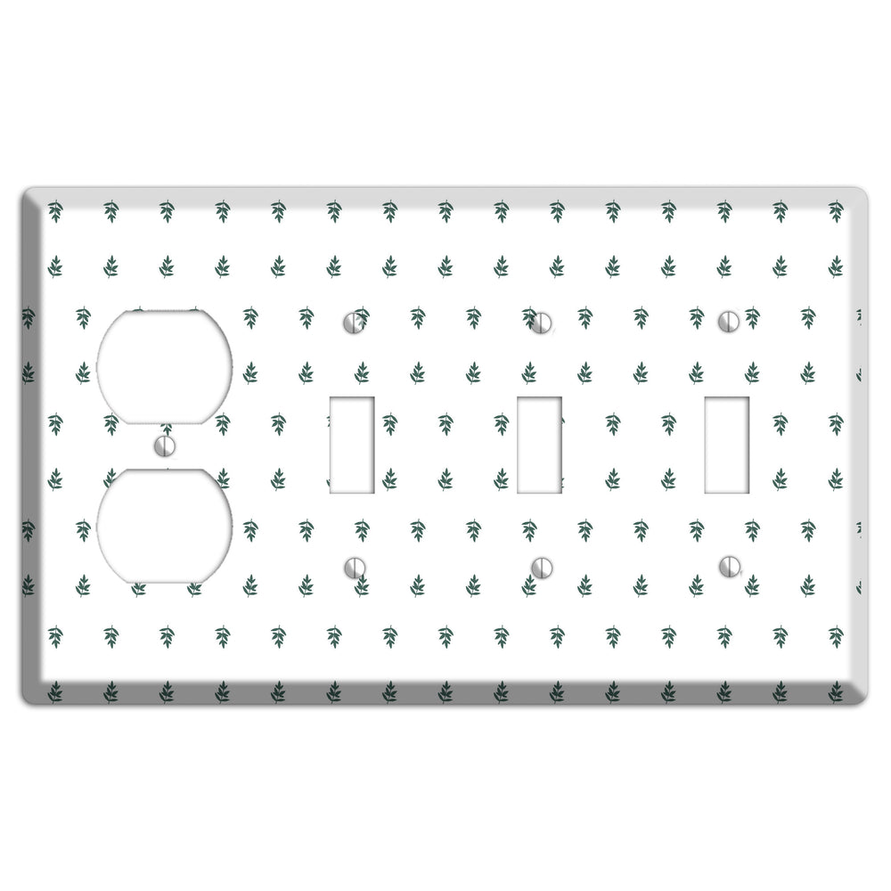 Leaves Style Y Duplex / 3 Toggle Wallplate