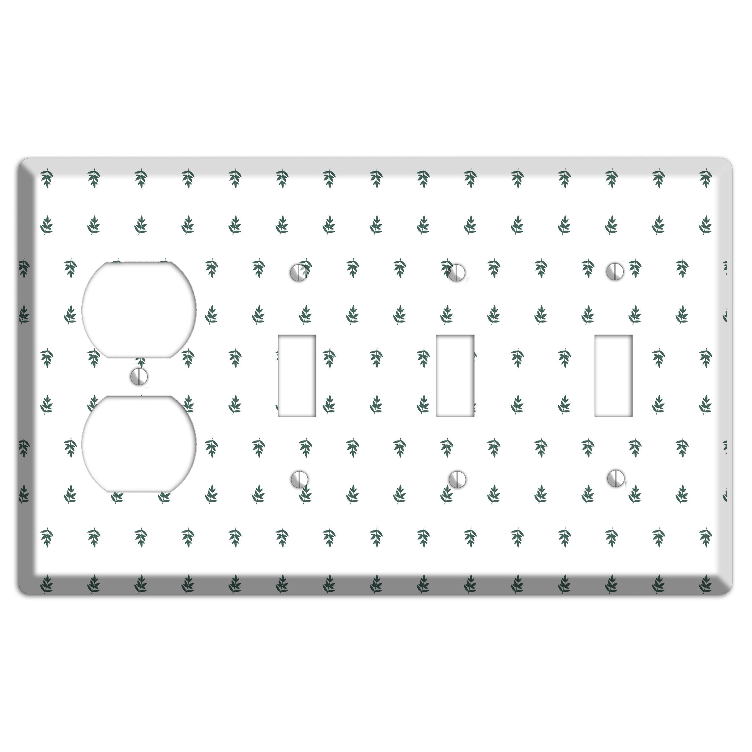 Leaves Style Y Duplex / 3 Toggle Wallplate