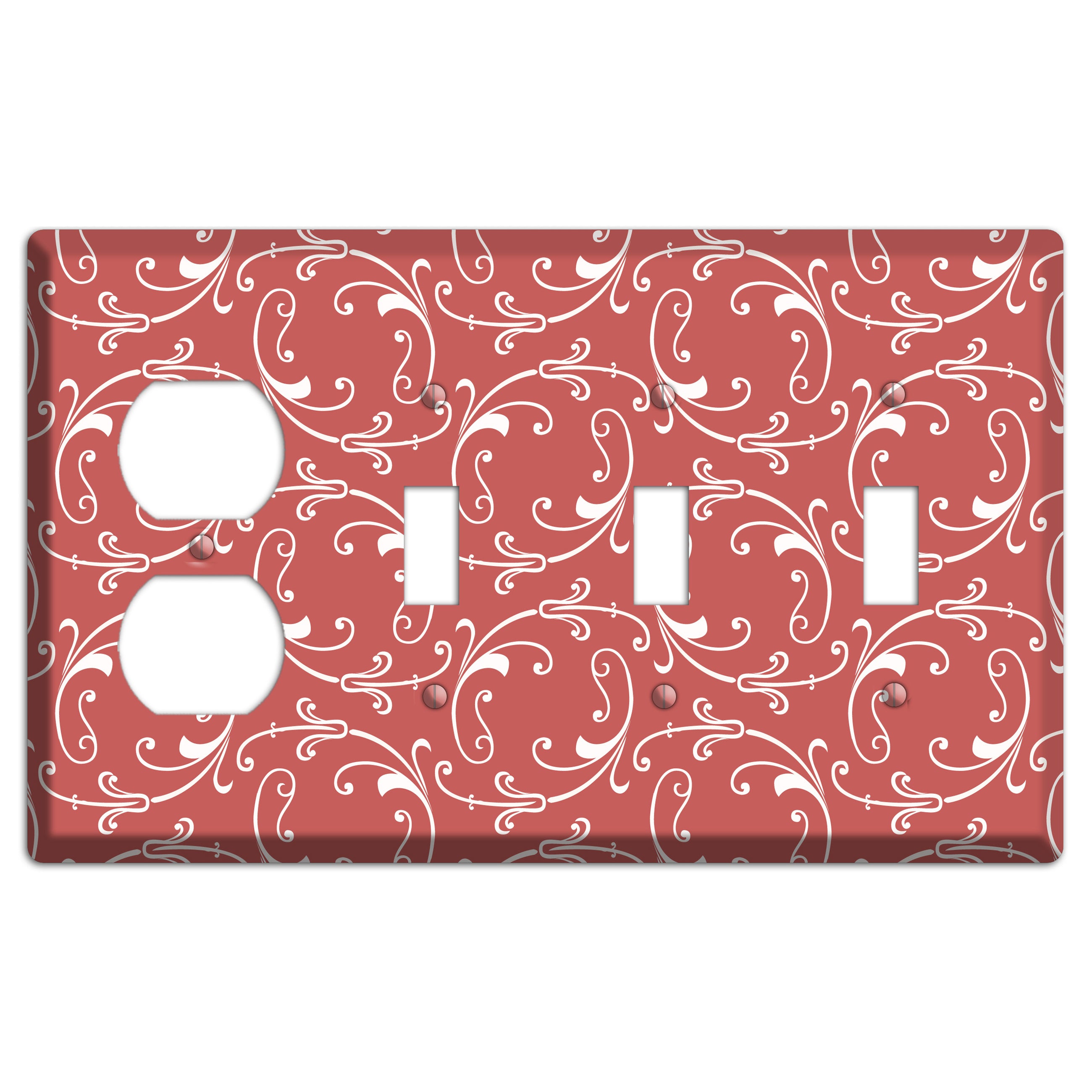 Brick Victorian Sprig Duplex / 3 Toggle Wallplate