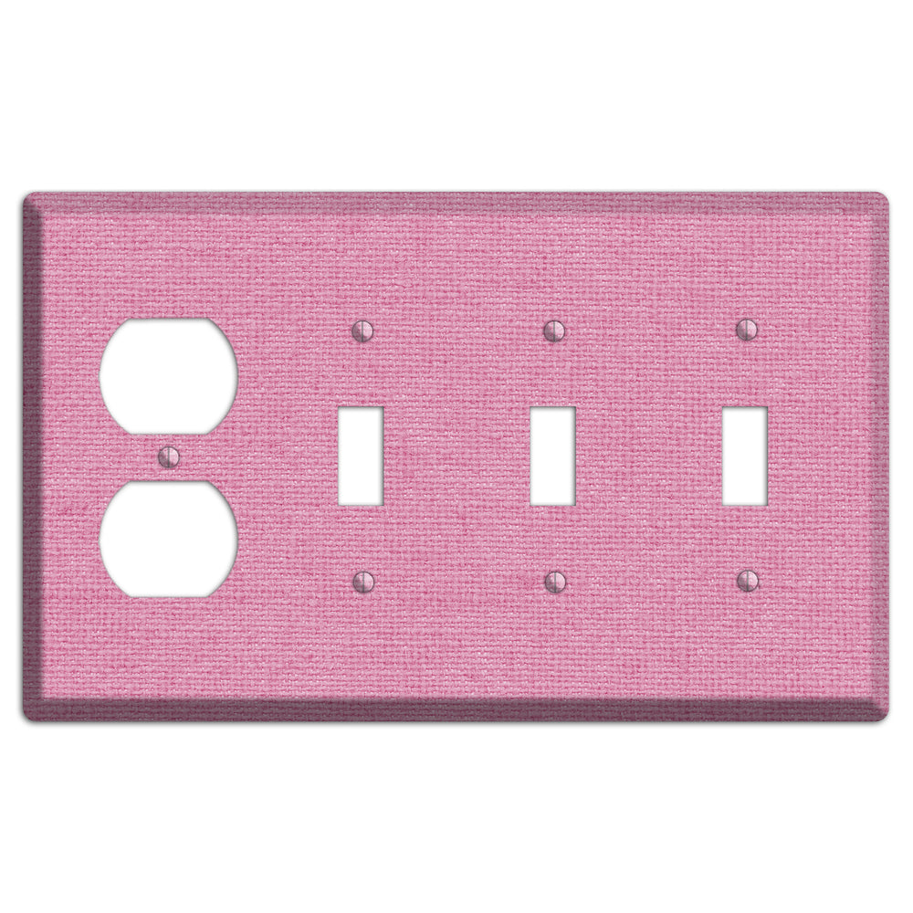 Gamboge Pink Texture Duplex / 3 Toggle Wallplate