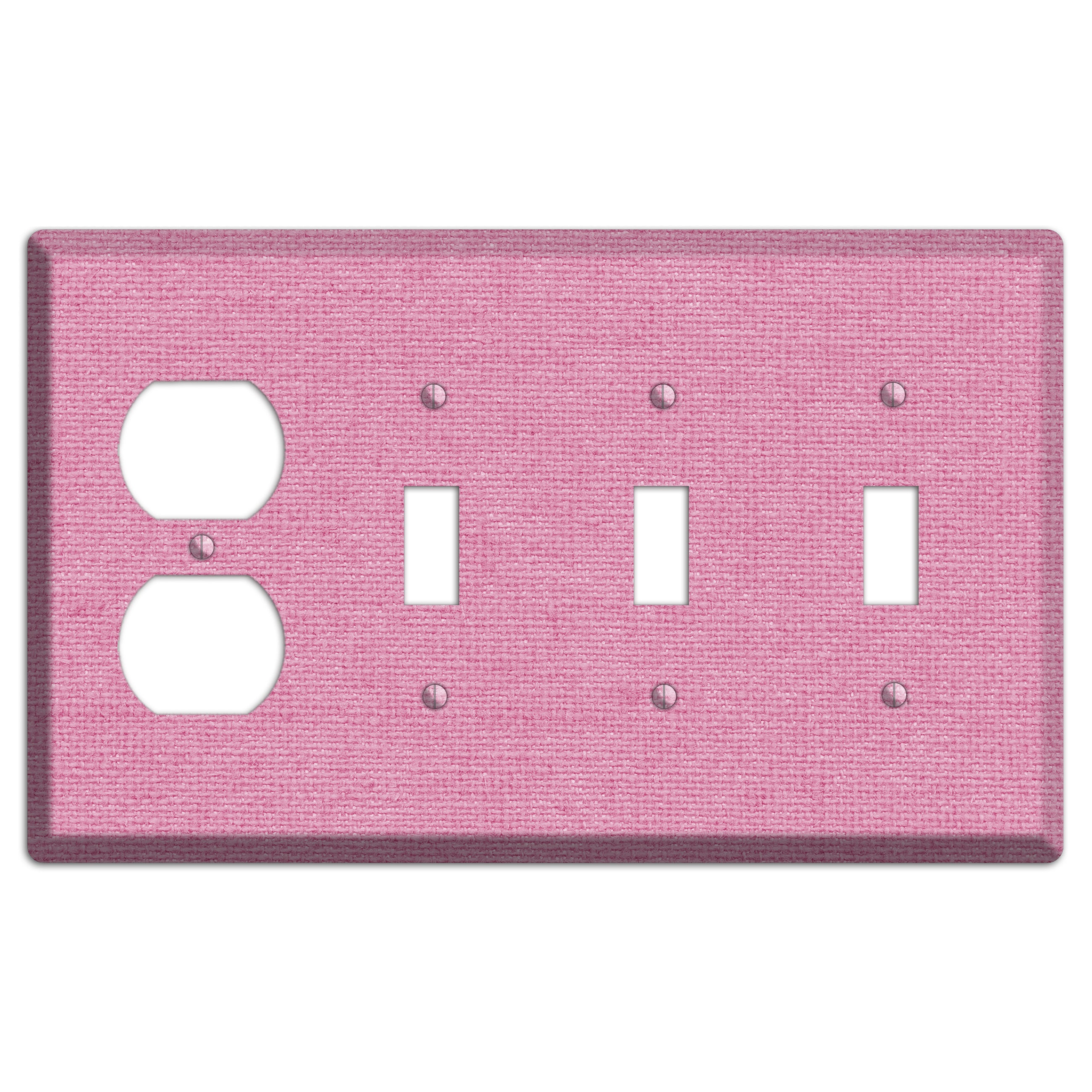 Gamboge Pink Texture Duplex / 3 Toggle Wallplate