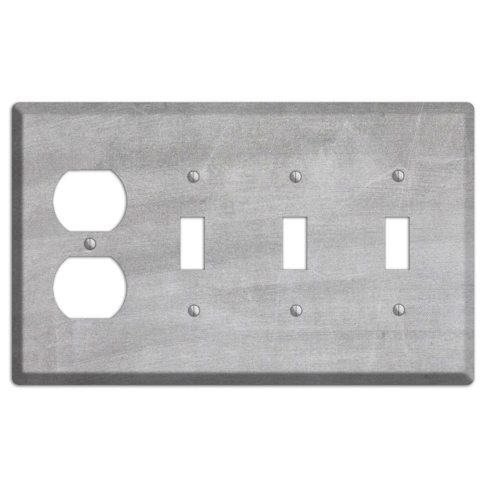 Chalk Light Grey Duplex / 3 Toggle Wallplate
