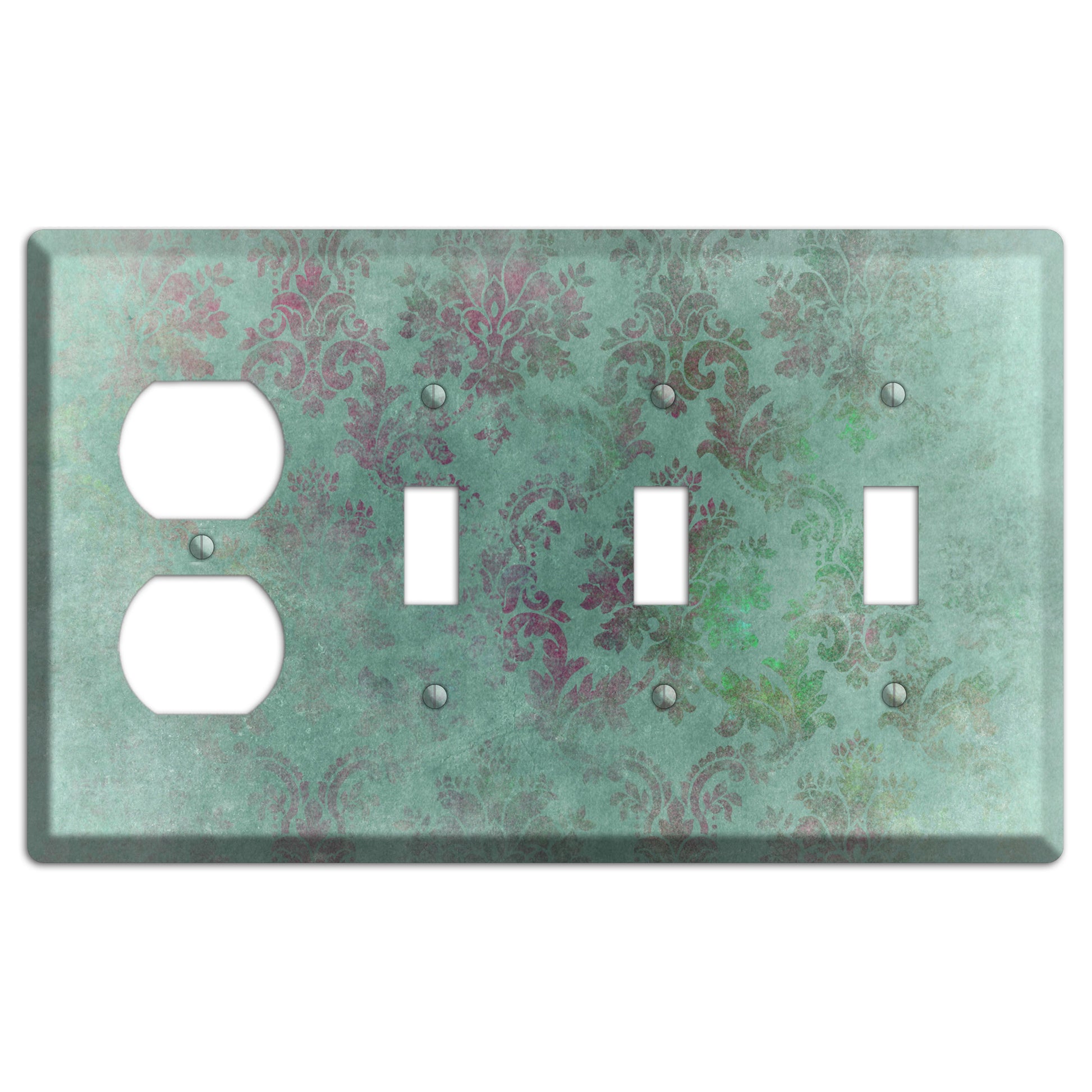 Corduroy Whimsical Damask Duplex / 3 Toggle Wallplate