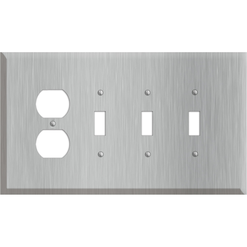 Oversized Discontinued Stainless Steel Duplex / 3 Toggle Wallplate