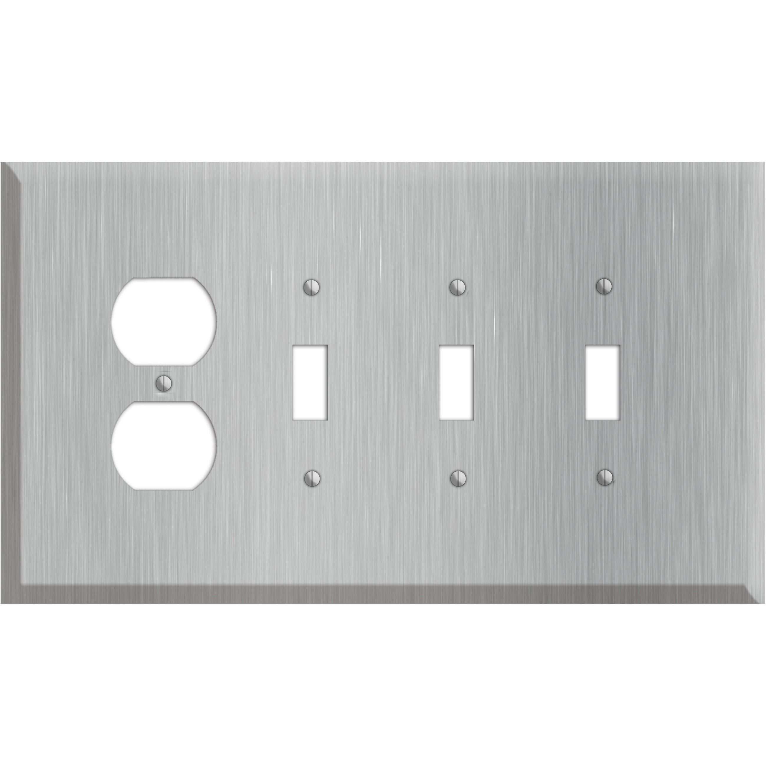 Oversized Discontinued Stainless Steel Duplex / 3 Toggle Wallplate