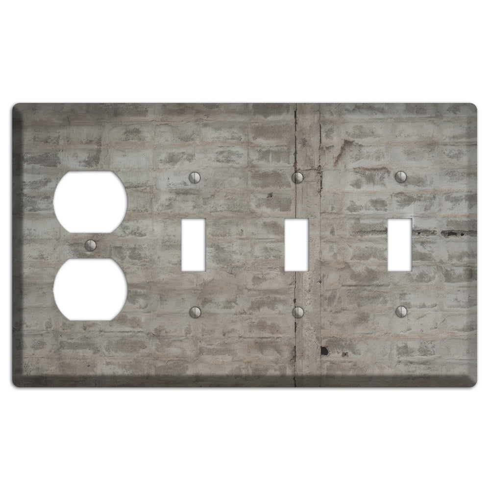 Old Concrete 16 Duplex / 3 Toggle Wallplate