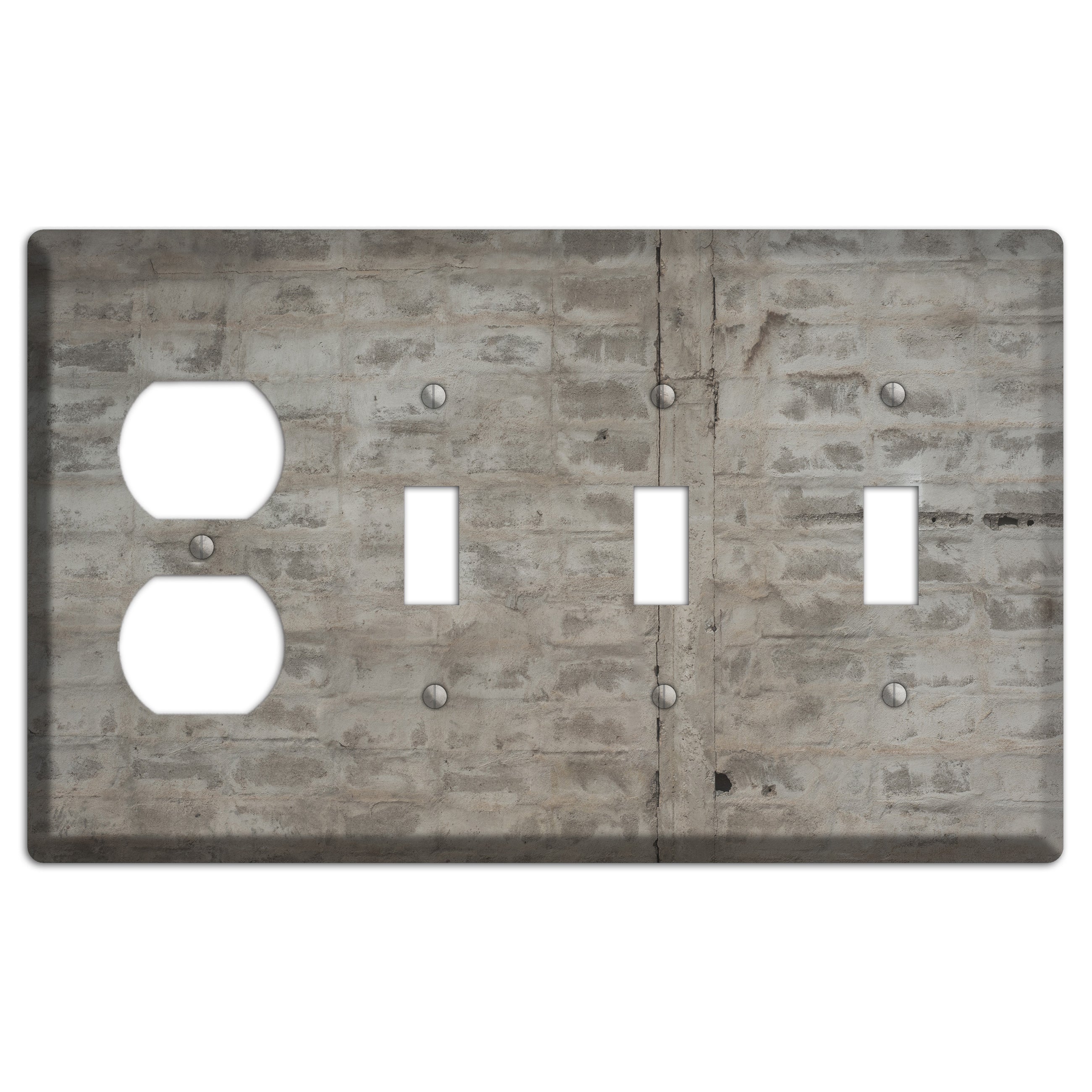Old Concrete 16 Duplex / 3 Toggle Wallplate