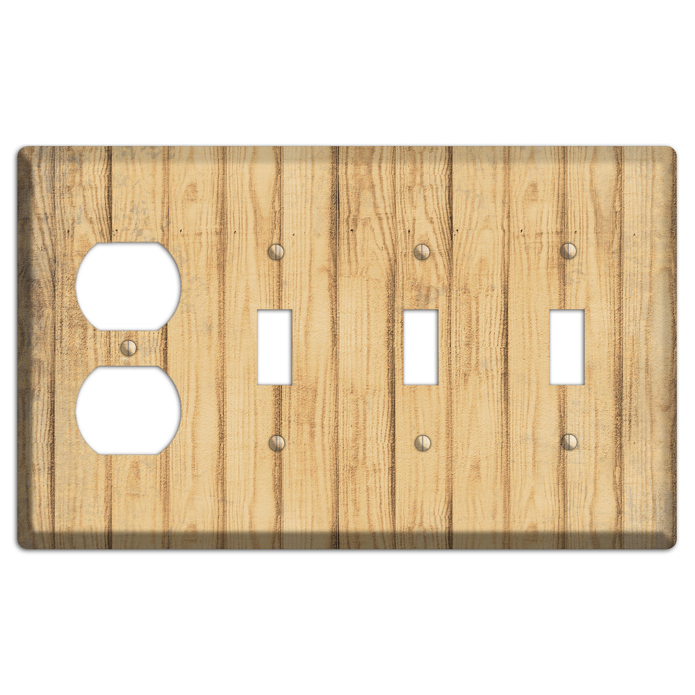Twine Weathered Wood Duplex / 3 Toggle Wallplate