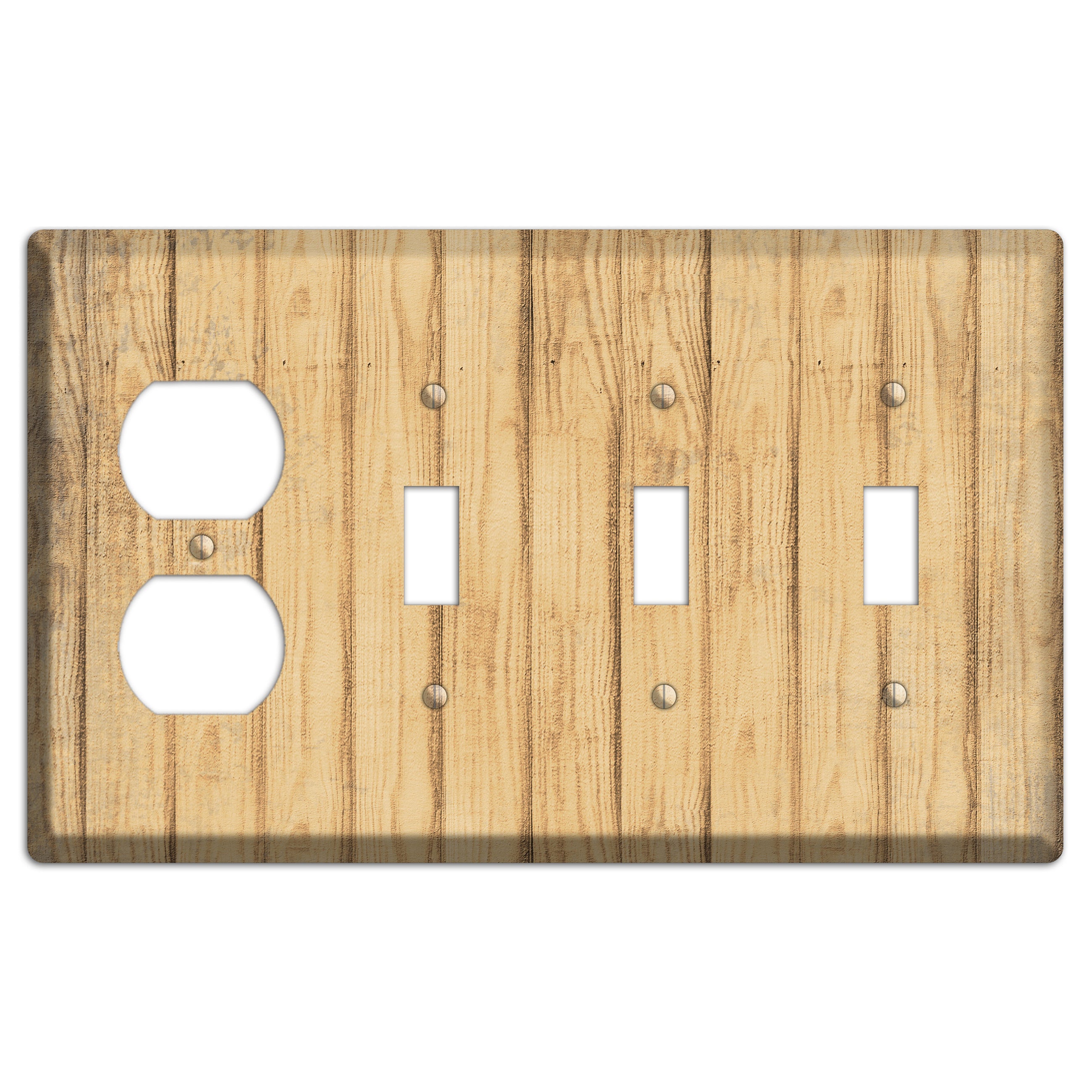 Twine Weathered Wood Duplex / 3 Toggle Wallplate