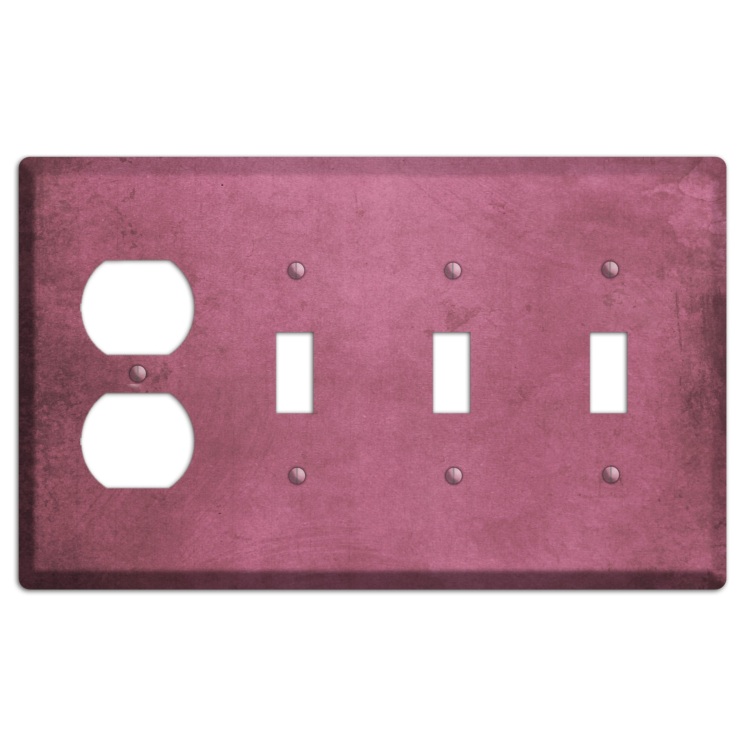 Coral Tree Vintage Grunge Duplex / 3 Toggle Wallplate