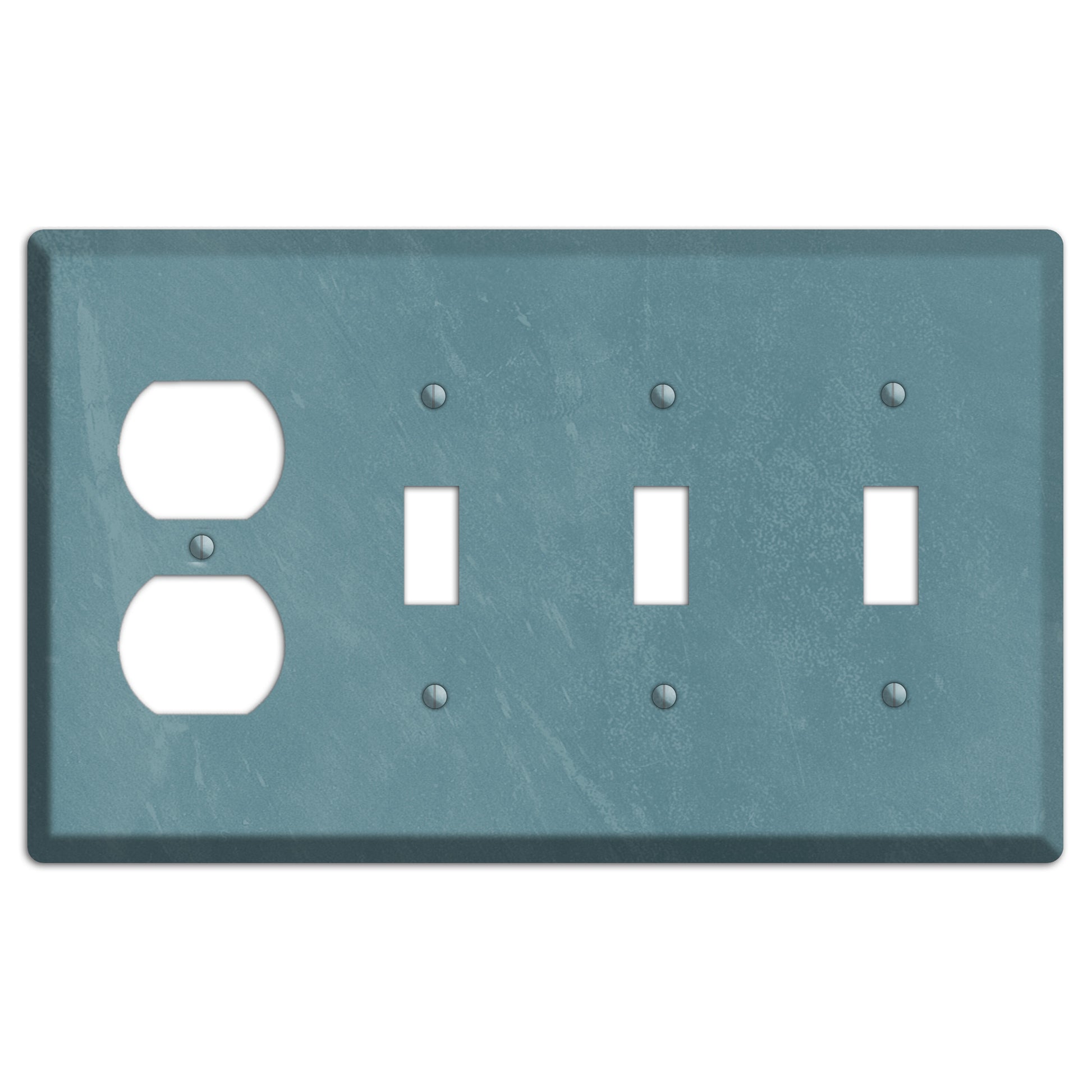 Chalk Teal Duplex / 3 Toggle Wallplate