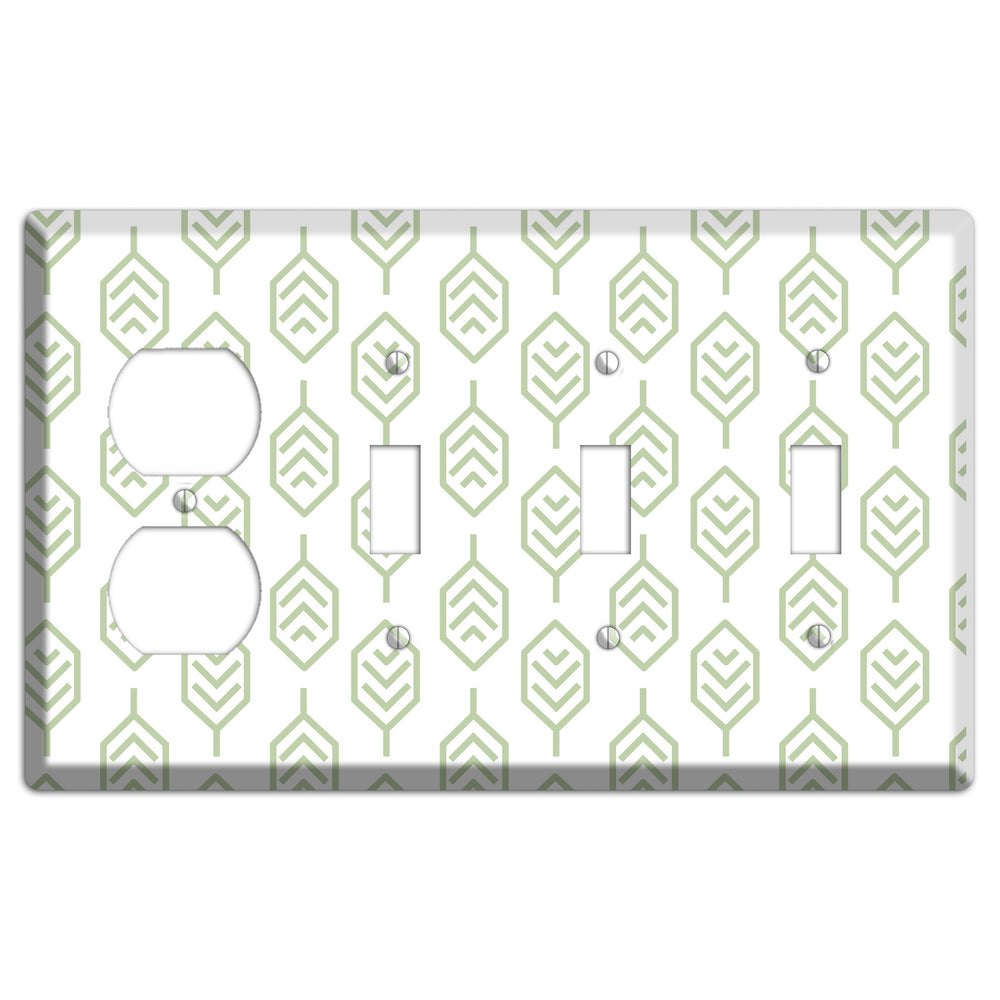 Leaves Style S Duplex / 3 Toggle Wallplate