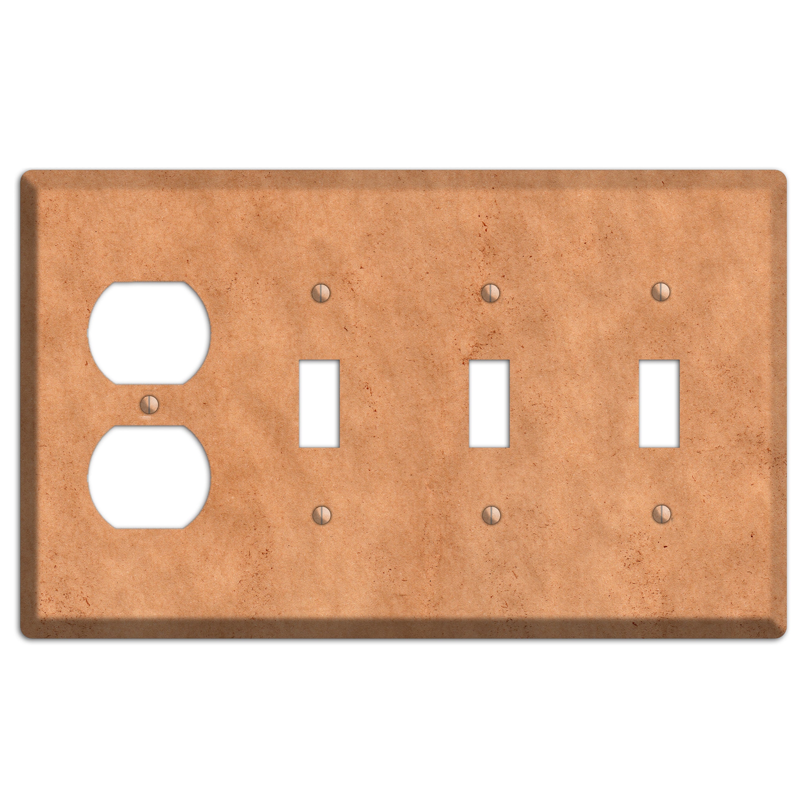 Aged Paper 7 Duplex / 3 Toggle Wallplate