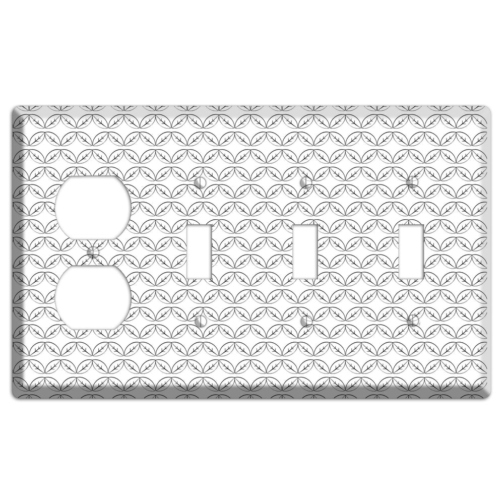 Leaves Style K Duplex / 3 Toggle Wallplate
