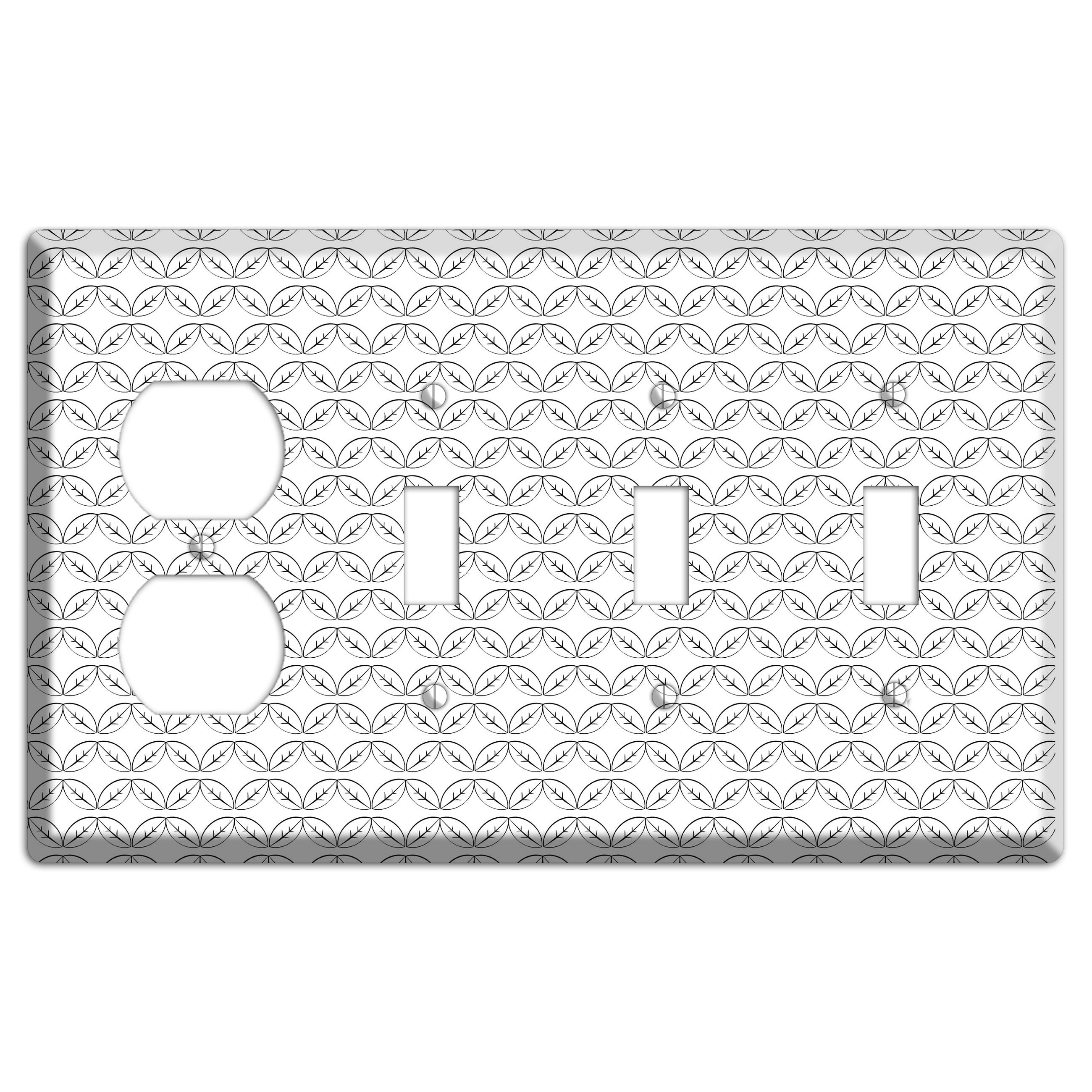 Leaves Style K Duplex / 3 Toggle Wallplate