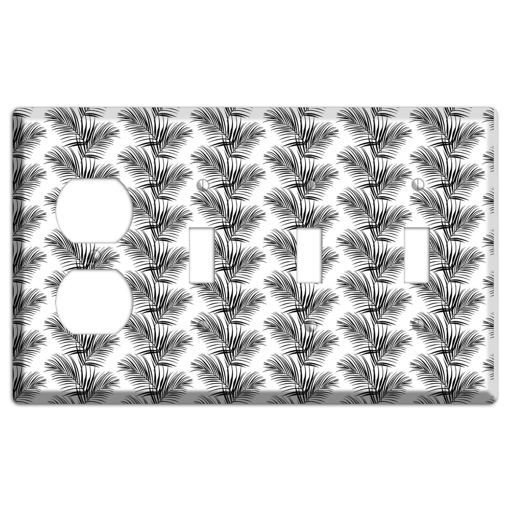 Leaves Style I Duplex / 3 Toggle Wallplate