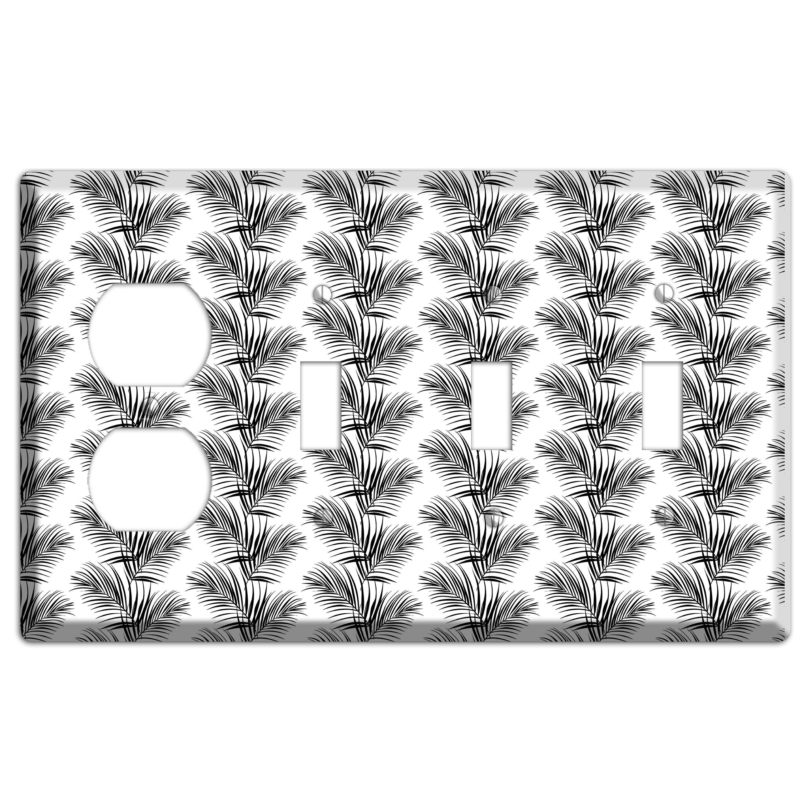 Leaves Style I Duplex / 3 Toggle Wallplate