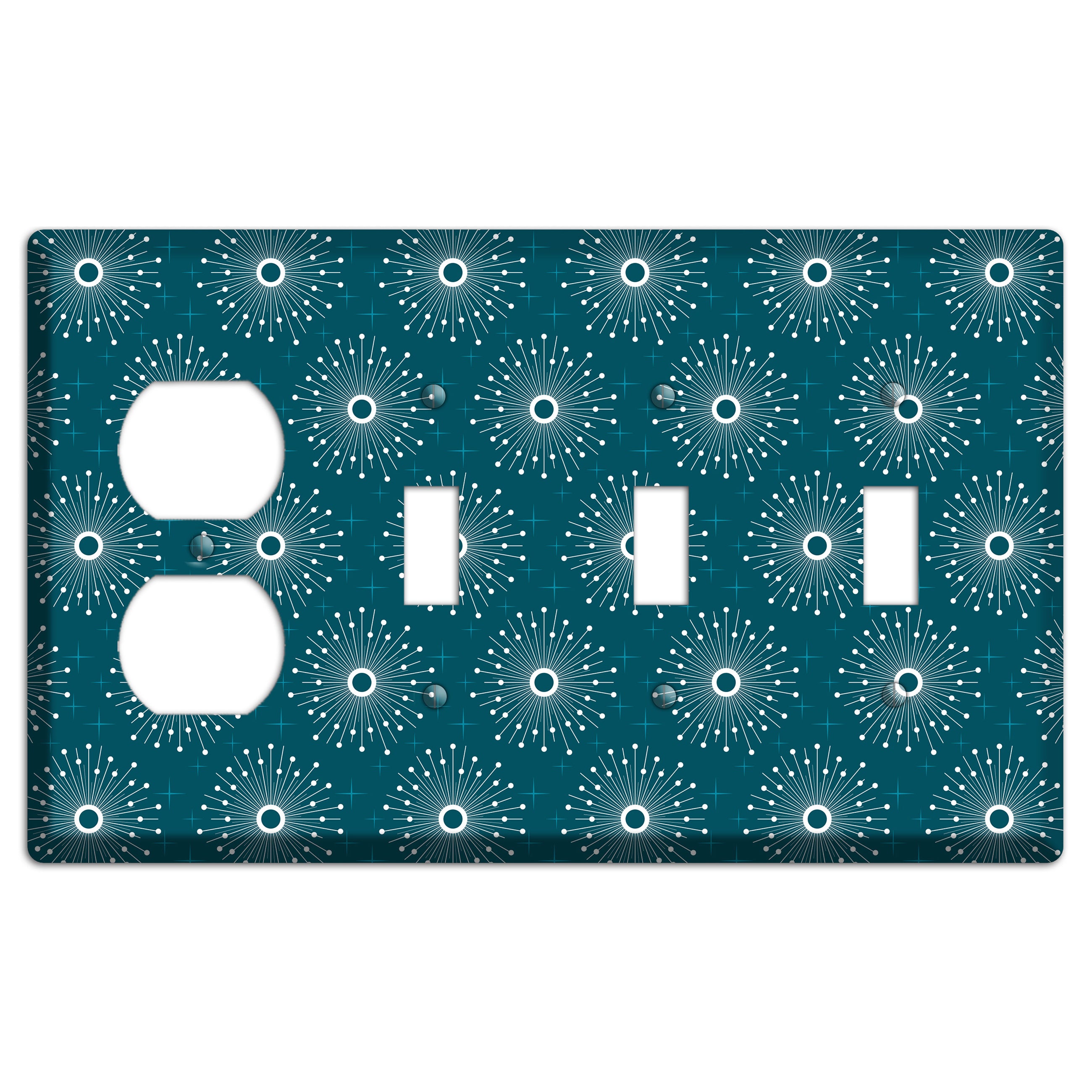 Star Burst Duplex / 3 Toggle Wallplate