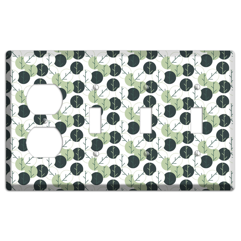 Leaves Style F Duplex / 3 Toggle Wallplate