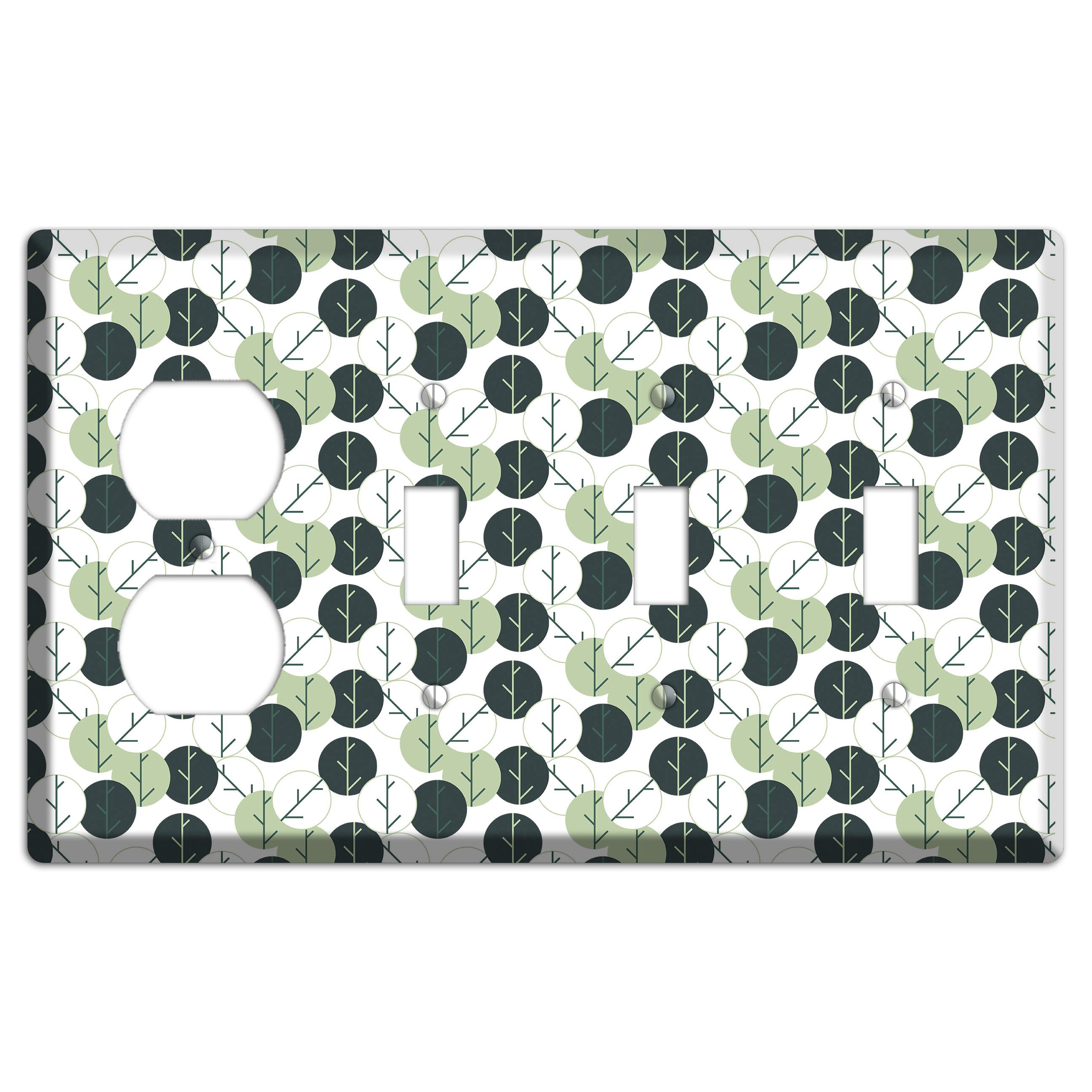 Leaves Style F Duplex / 3 Toggle Wallplate