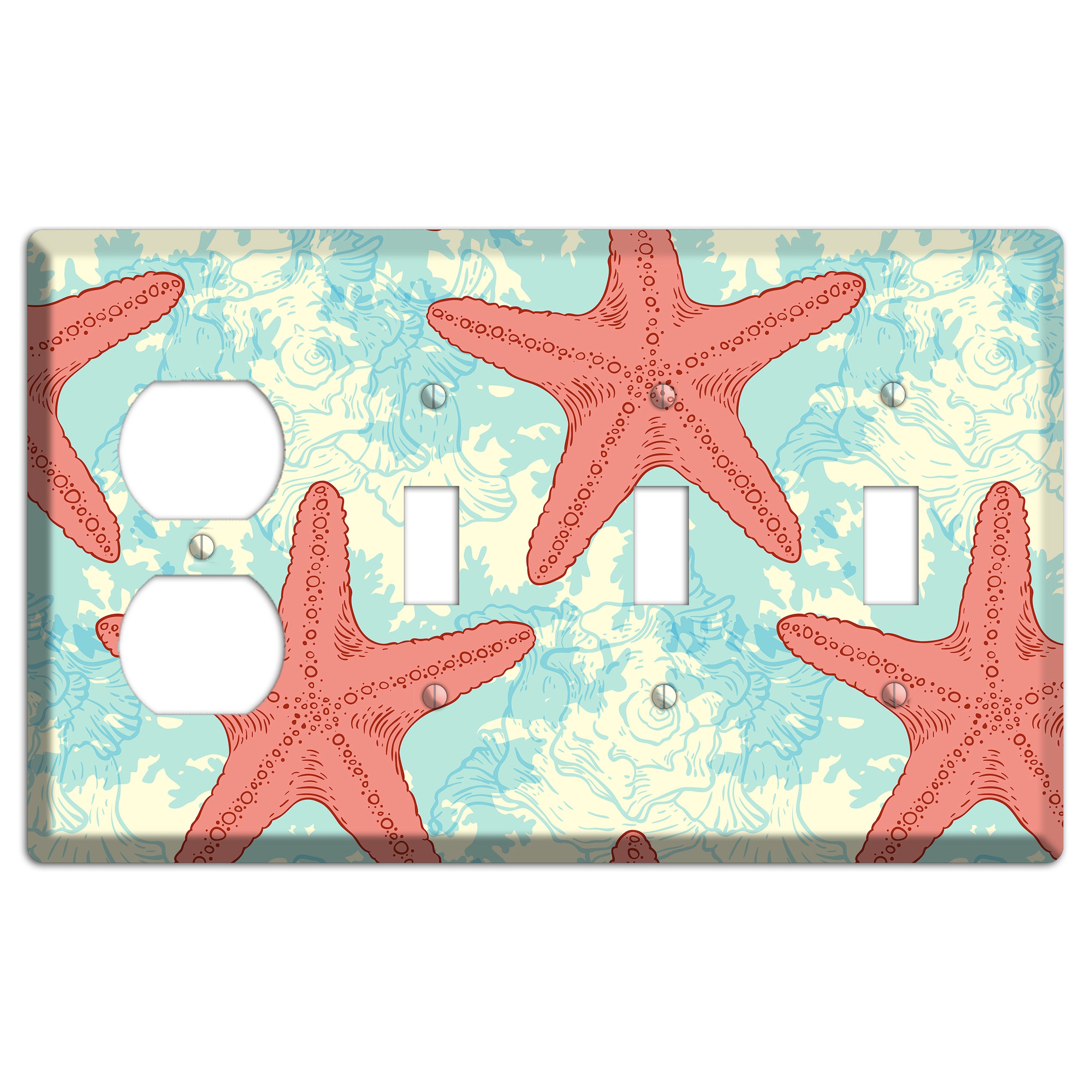 Shells 6 Duplex / 3 Toggle Wallplate